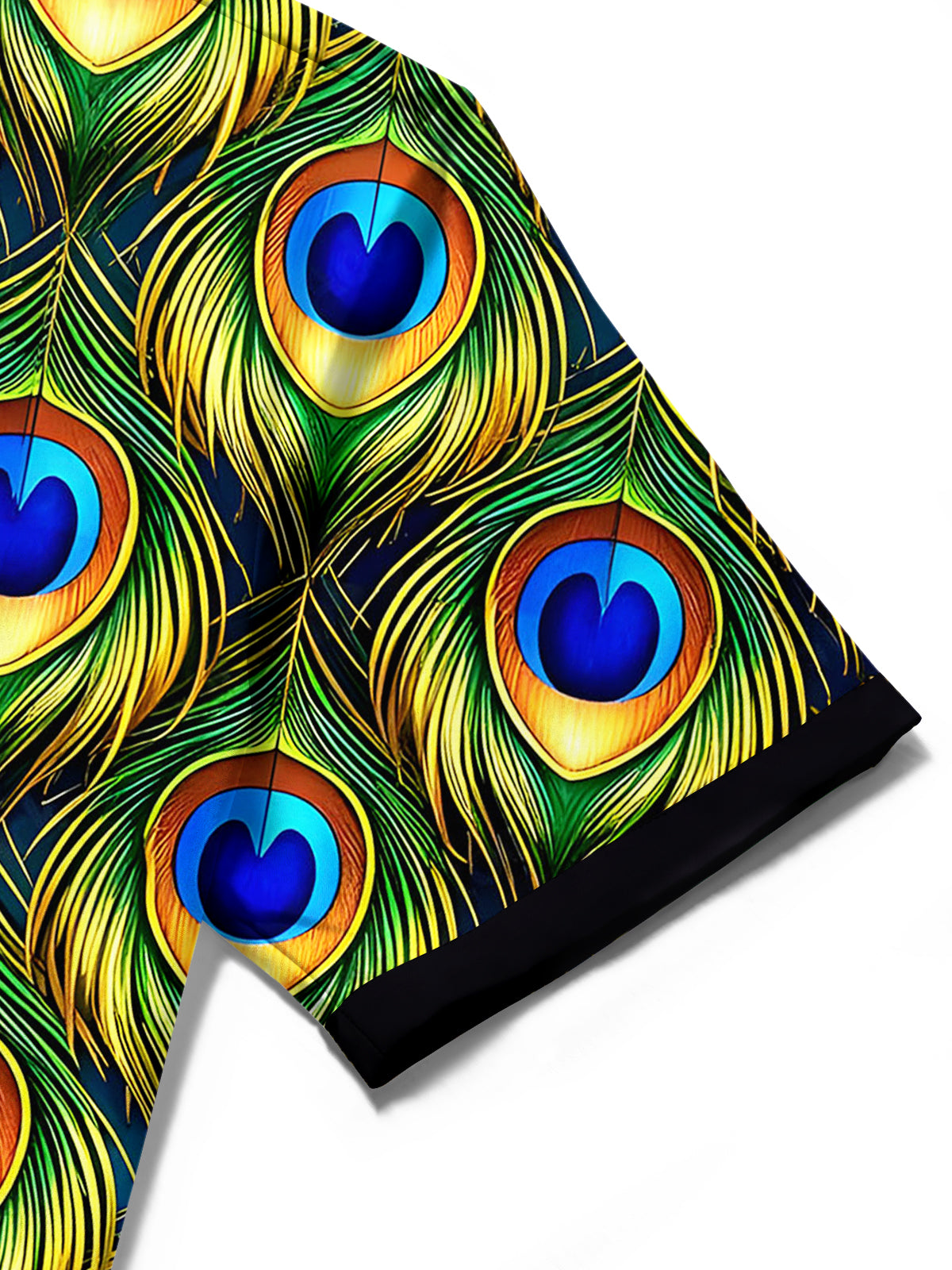 Peacock Feather Men's Pocket Short Sleeve Shirts