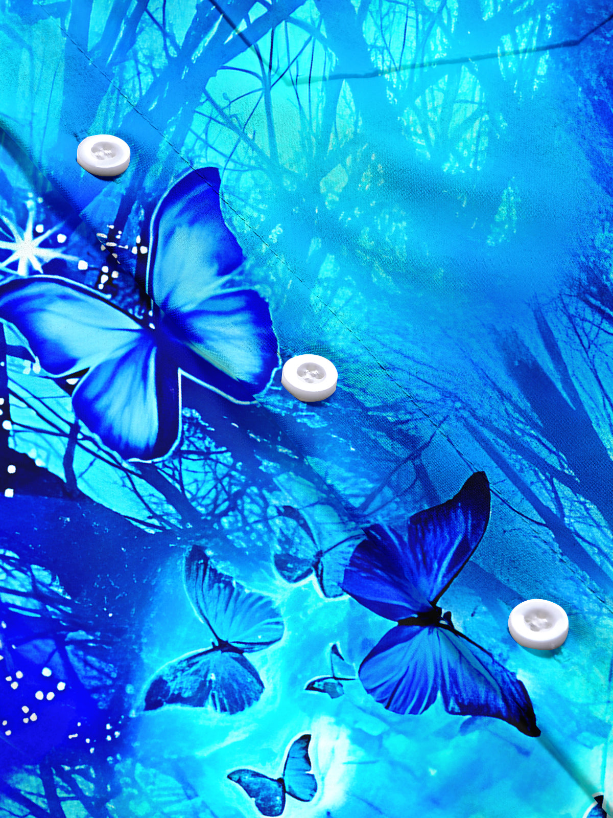 Hawaiian Butterfly Men's Pocket Short Sleeve Shirts