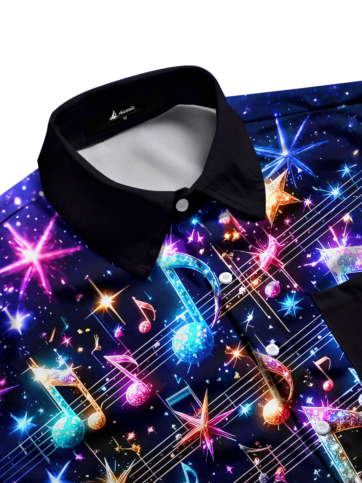 Musical Note Star Men's Pocket Short Sleeve Shirts