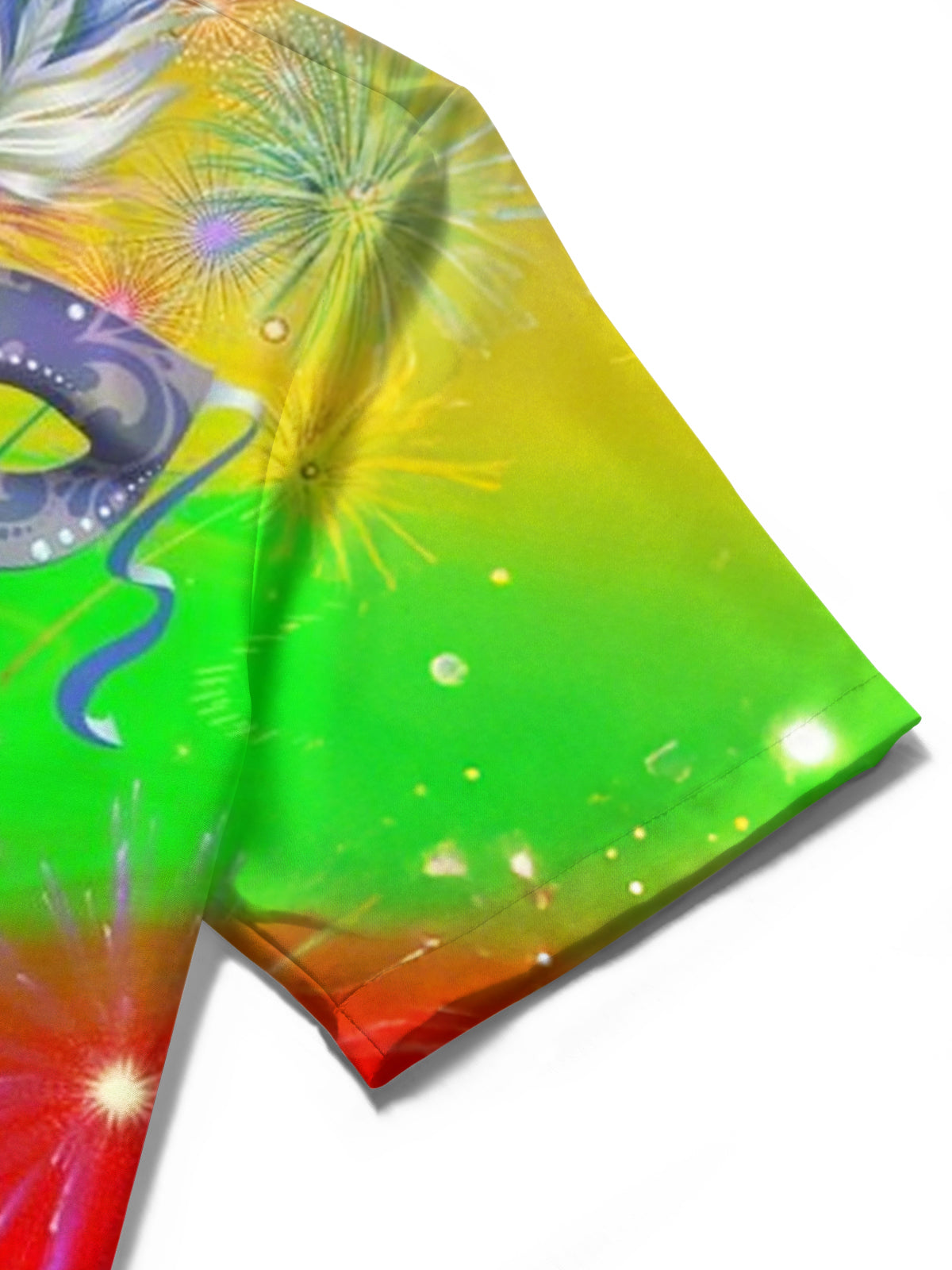 Carnival Gradient Print Men's Pocket Short Sleeve Shirts