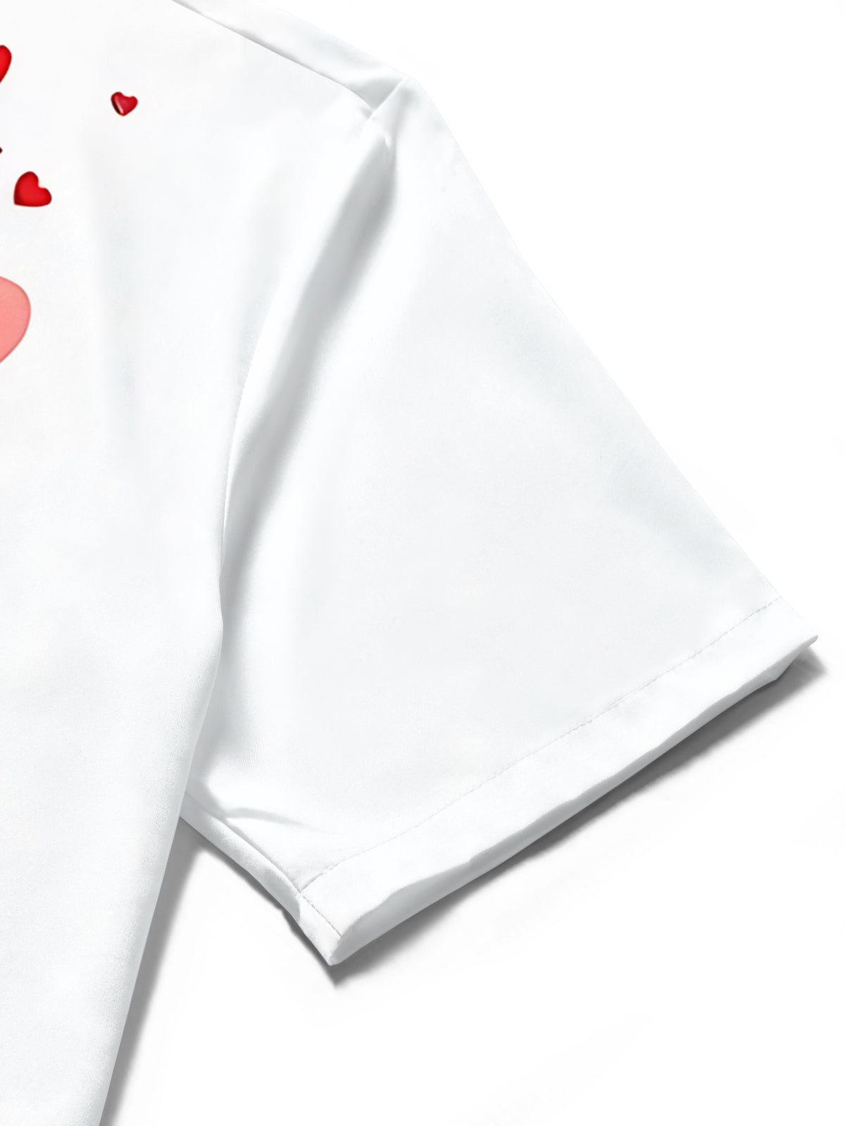 Valentine's Day Heart Print Men's Pocket Short Sleeve Shirts