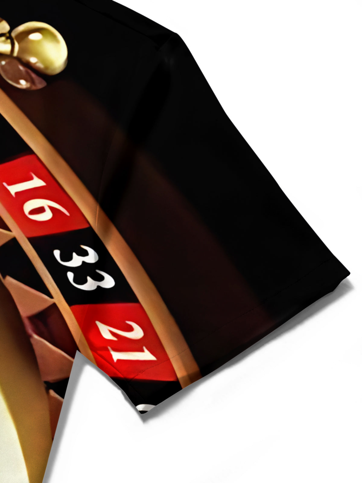 Poker Roulette Print Men's Pocket Short Sleeve Shirts