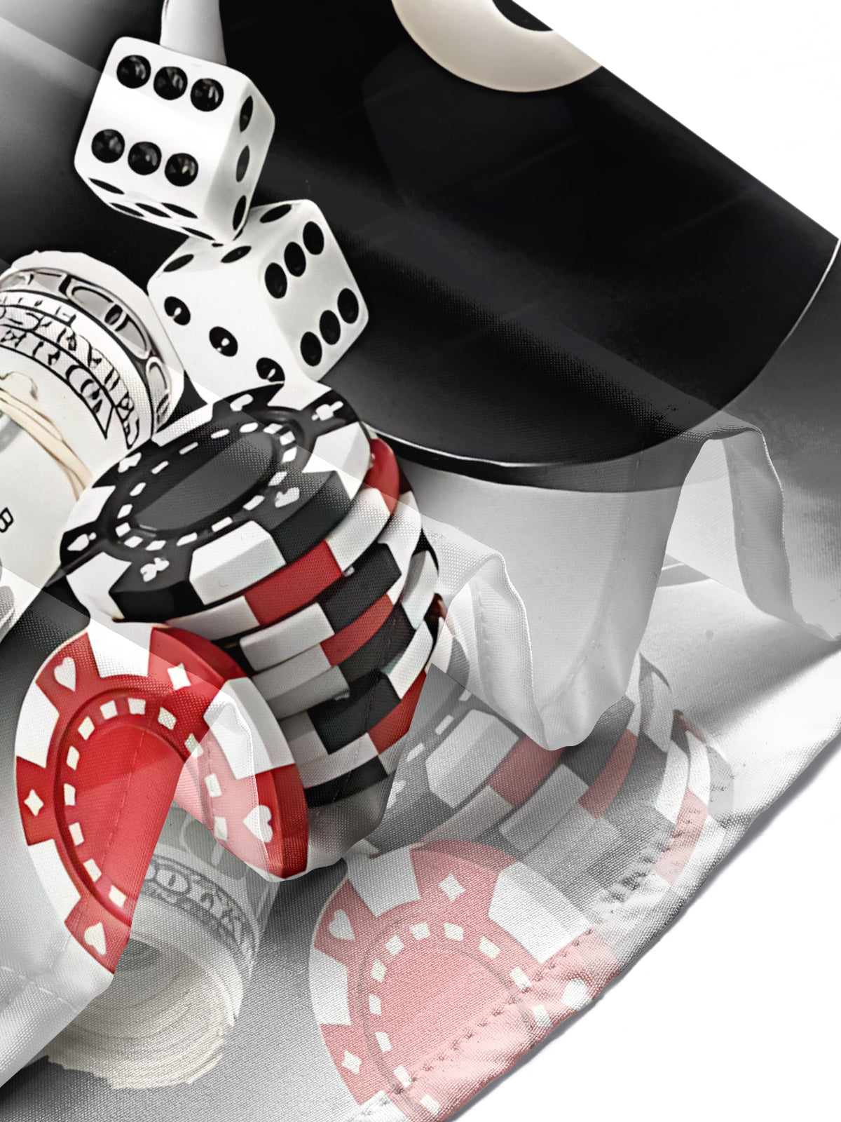 Poker Roulette Print Men's Pocket Short Sleeve Shirts