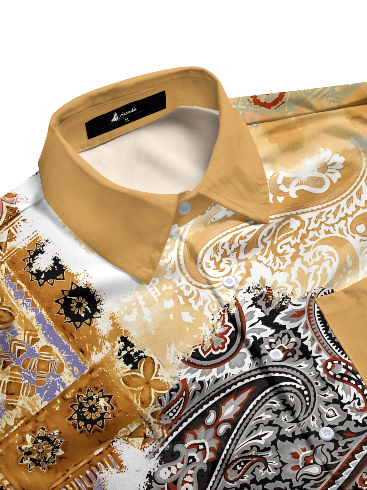 Vintage Print Men's Pocket Short Sleeve Shirts