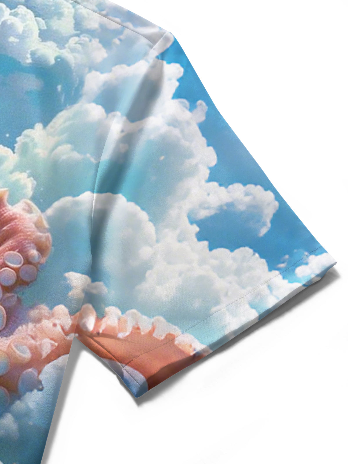 Octopus Cloud Print Men's Pocket Short Sleeve Shirts