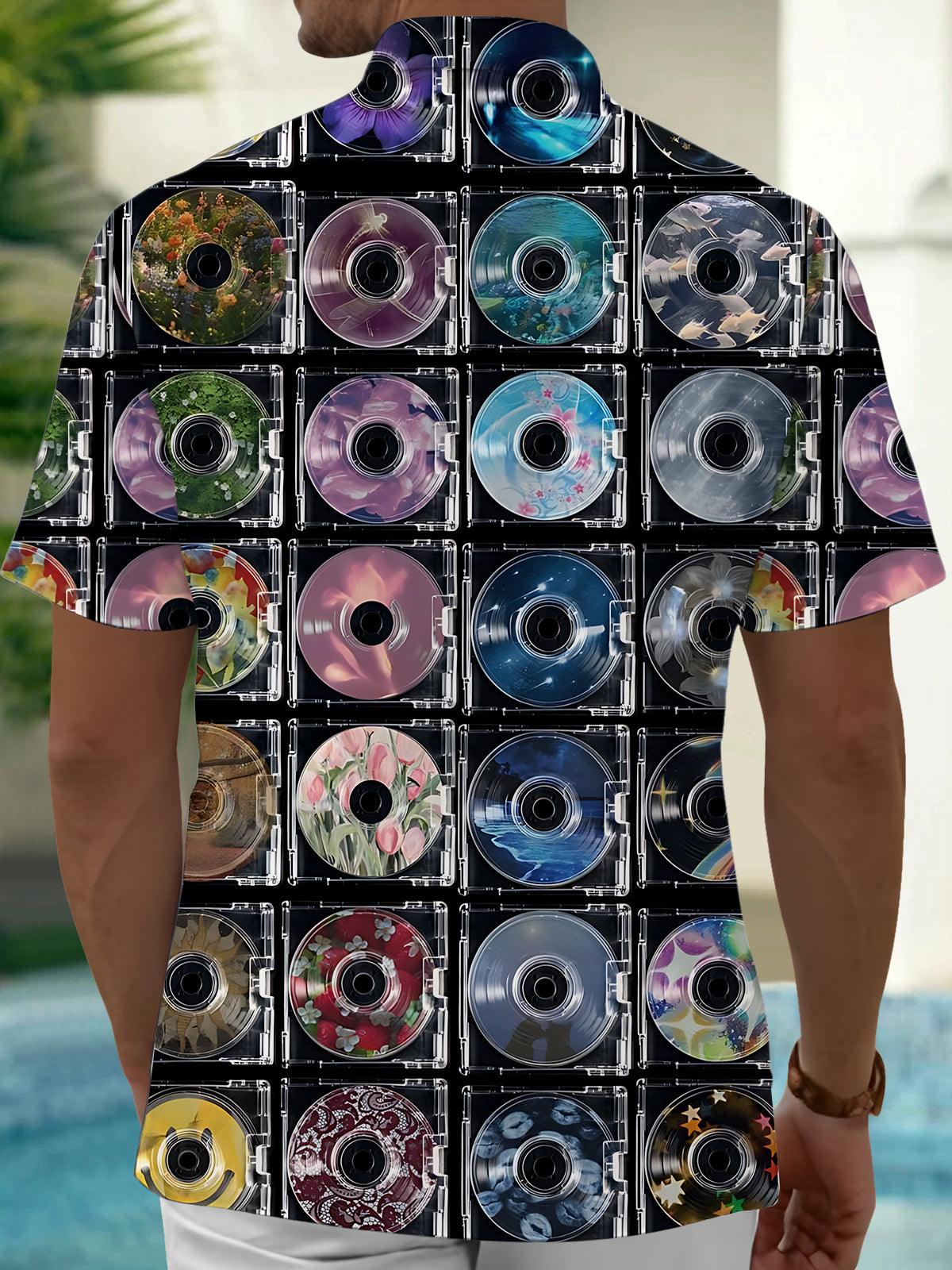 CD Print Men's Pocket Short Sleeve Shirts