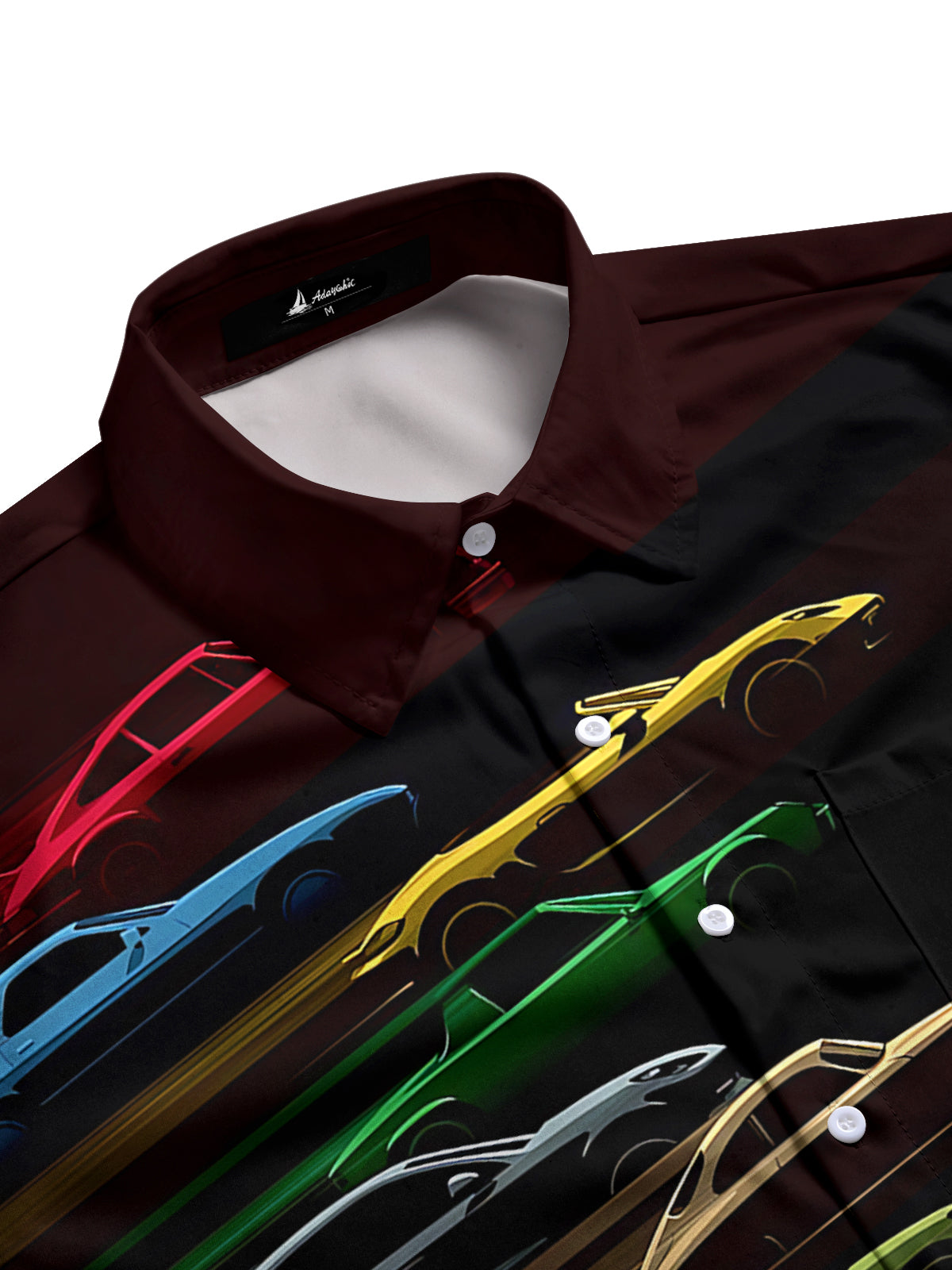 Car Print Men's Pocket Short Sleeve Shirts