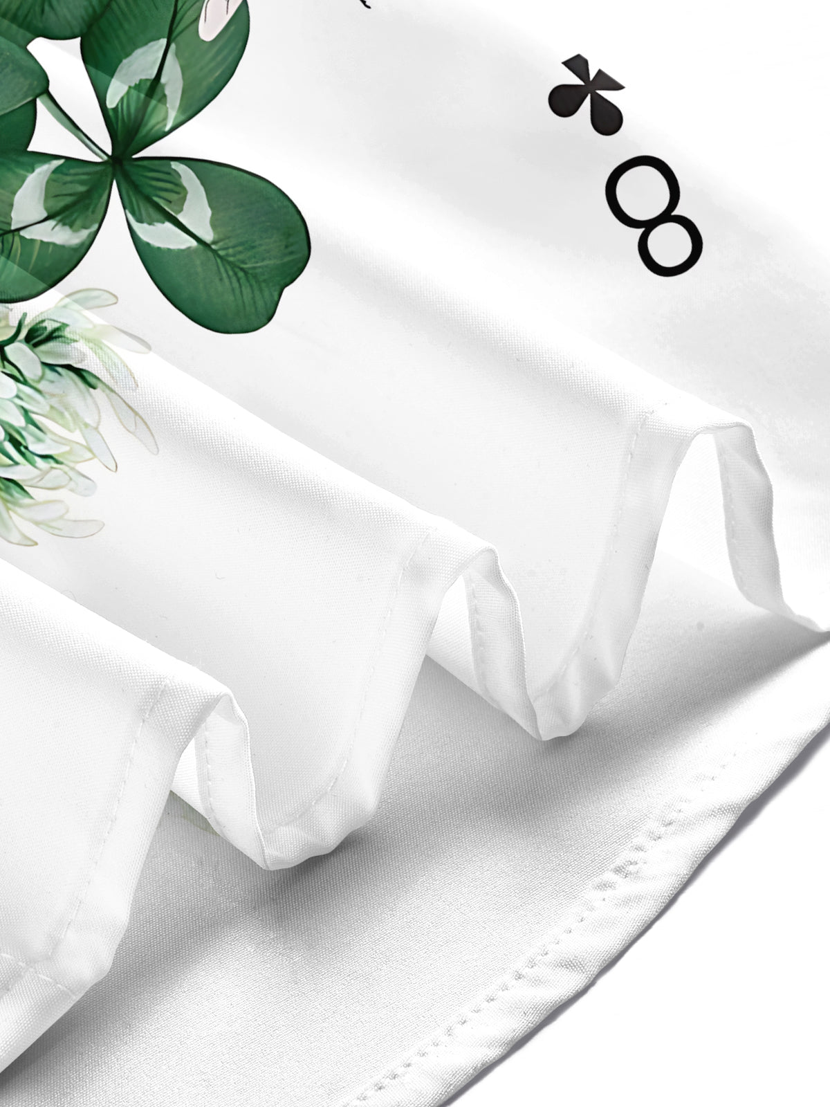 Clover Bee Poker Print Men's Pocket Short Sleeve Shirts