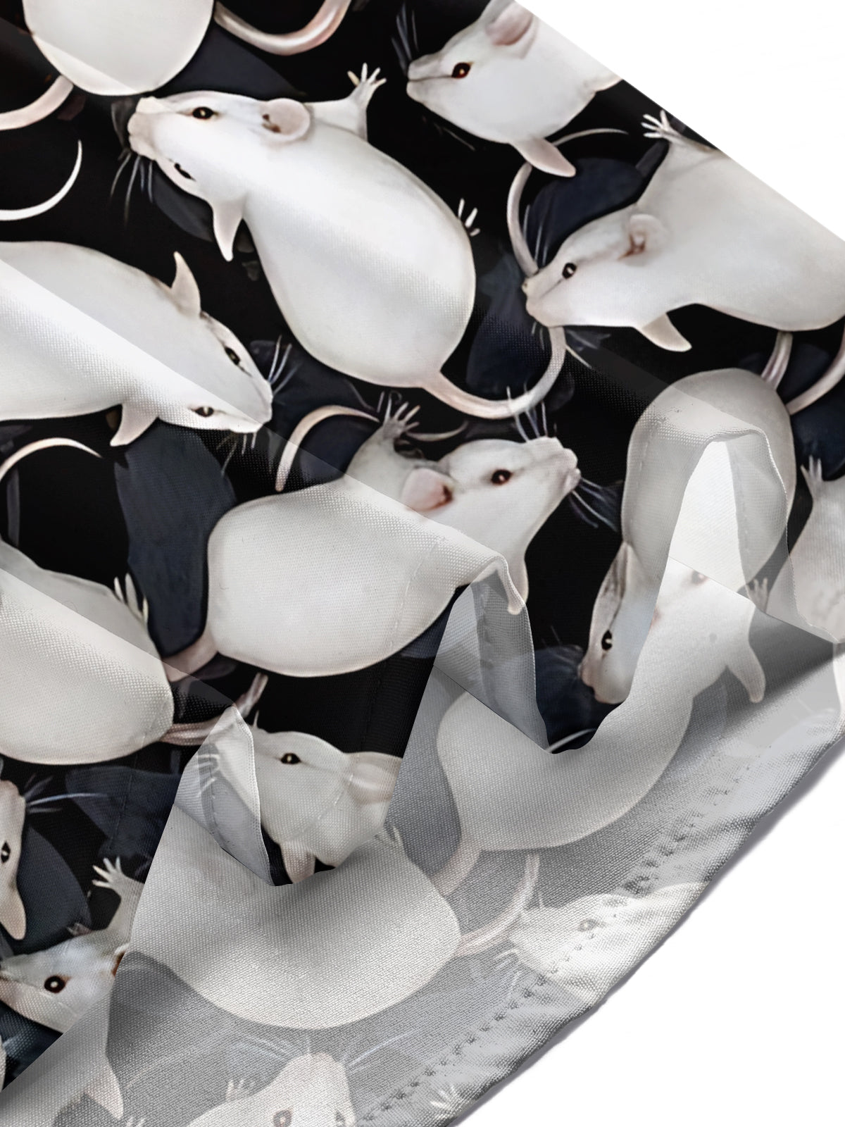 White Mouse Print Men's Pocket Short Sleeve Shirts