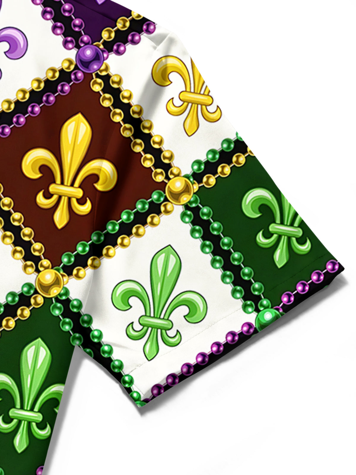 Mardi Gras Print Men's Pocket Short Sleeve Shirts