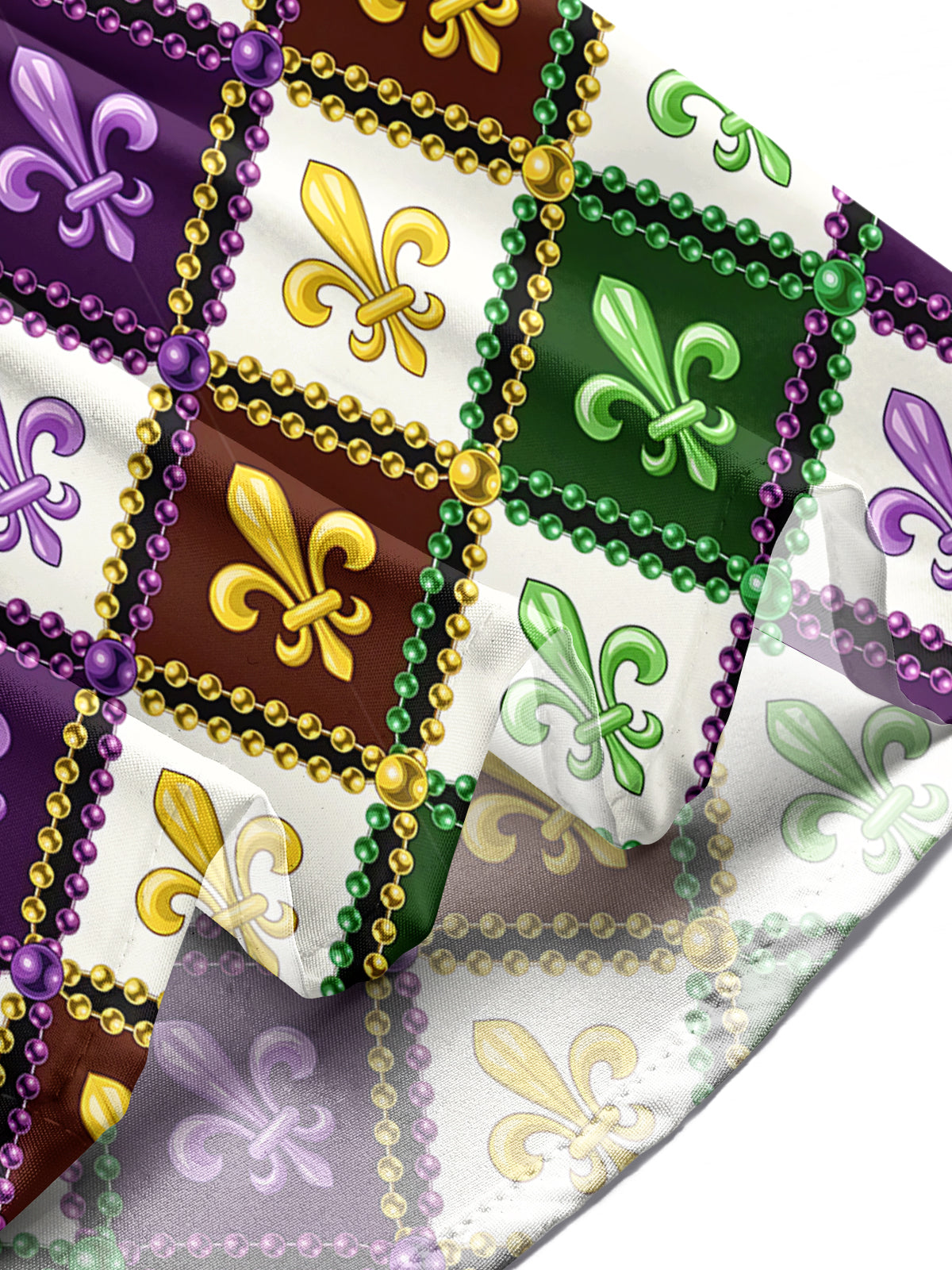 Mardi Gras Print Men's Pocket Short Sleeve Shirts