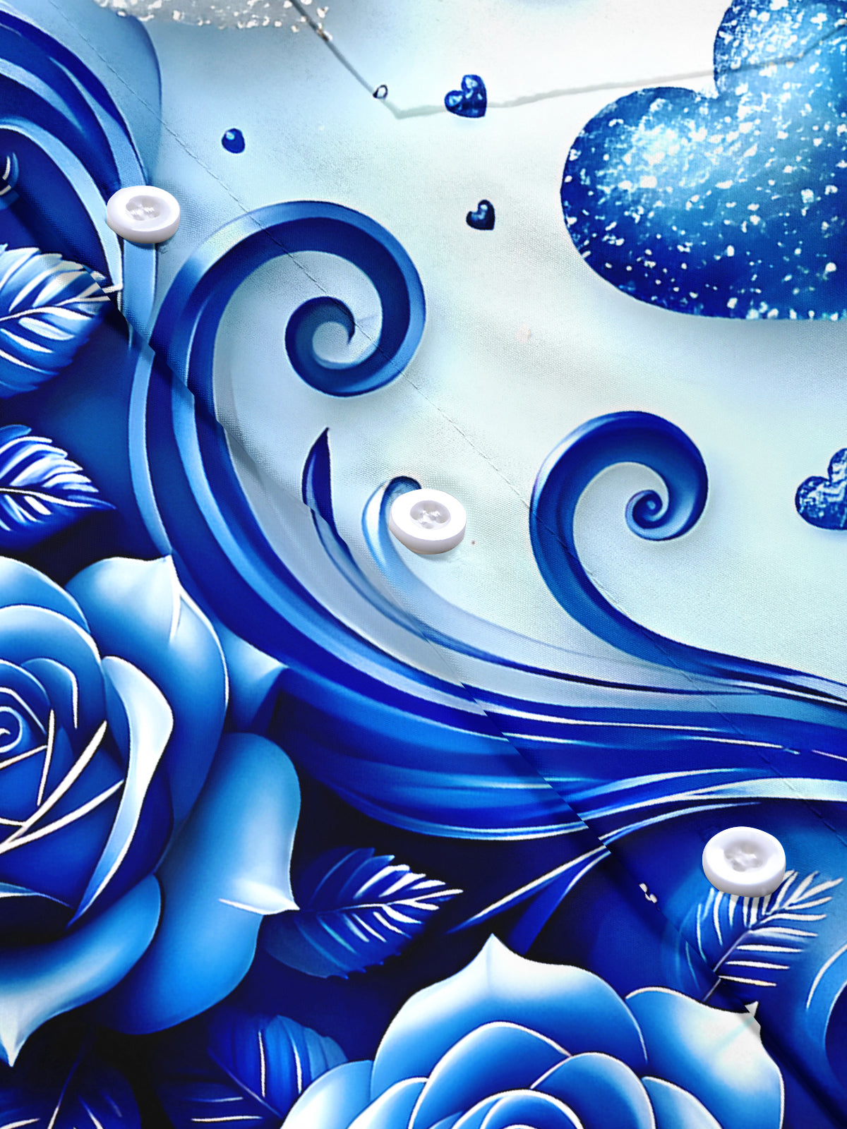 Rose Heart Men's Pocket Short Sleeve Shirts