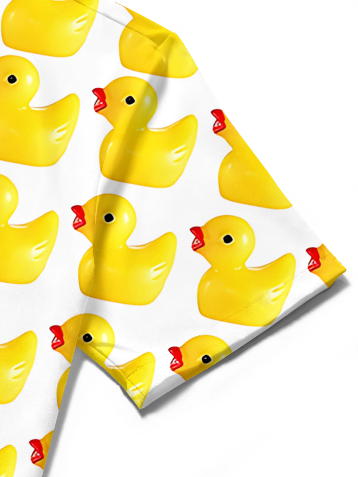 Yellow Duck Print Men's Pocket Short Sleeve Shirts