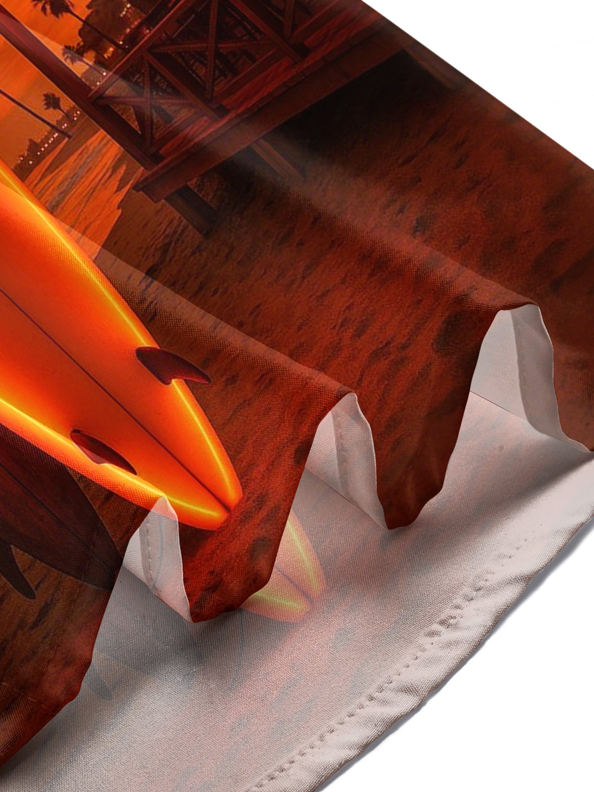 Beach Skateboard Coconut Tree Print Men's Pocket Short Sleeve Shirts