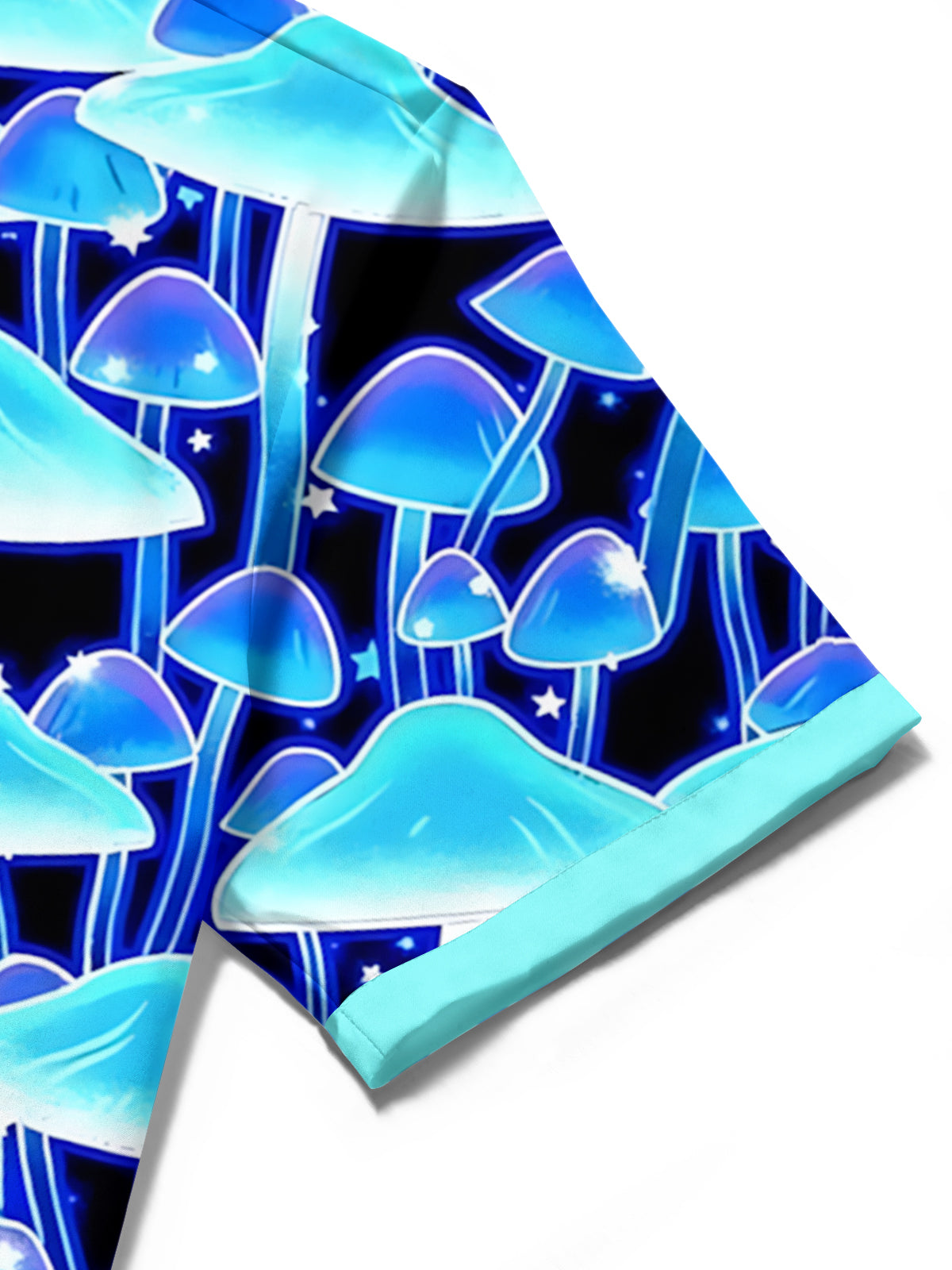 Mushroom Print Men's Pocket Short Sleeve Shirts