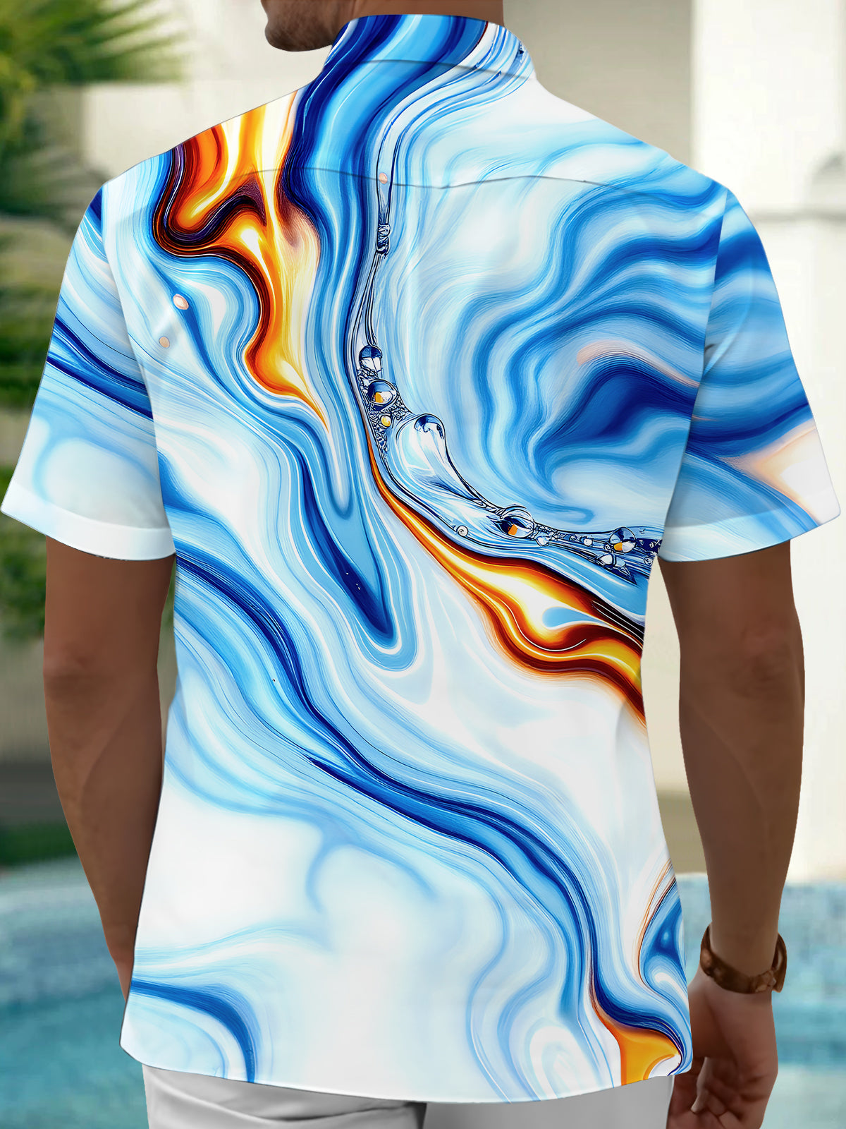 Abstract Men's Pocket Short Sleeve Shirts