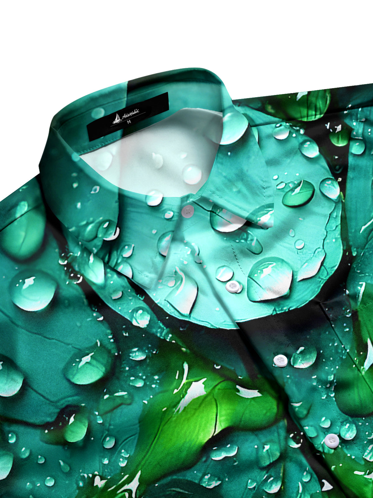 Hawaiian Leaf Water Drop Men's Pocket Short Sleeve Shirts