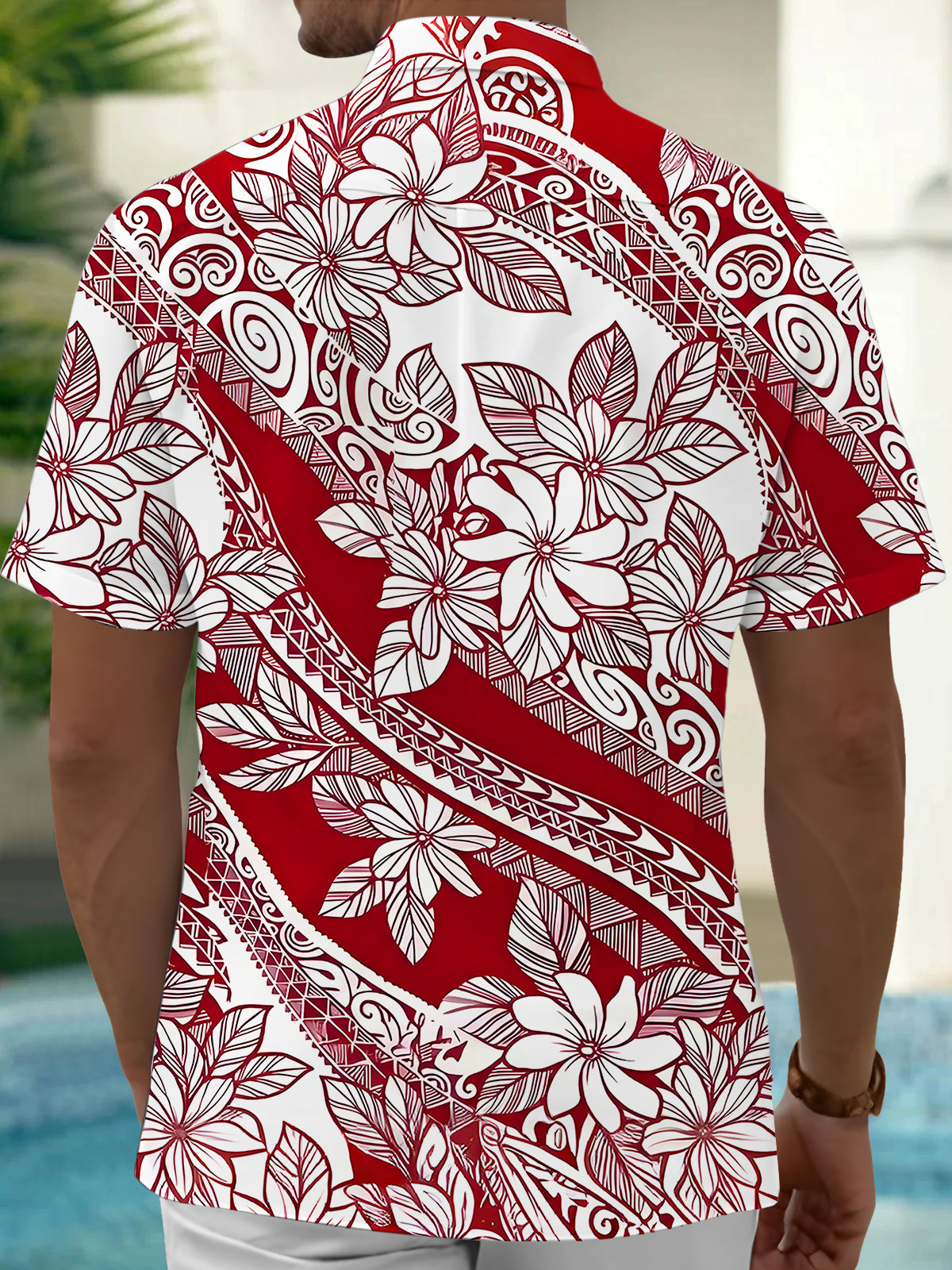 Floral Men's Pocket Short Sleeve Shirts