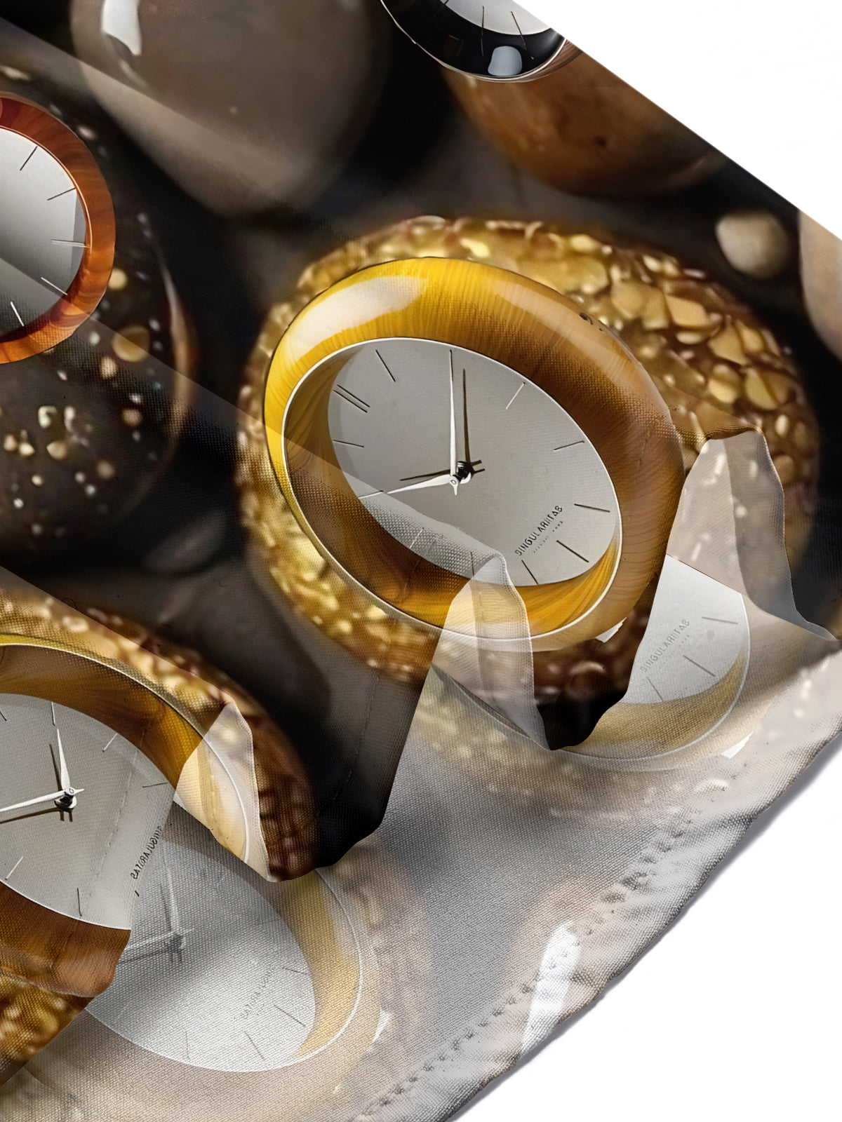 Creative Clock Print Men's Pocket Short Sleeve Shirts