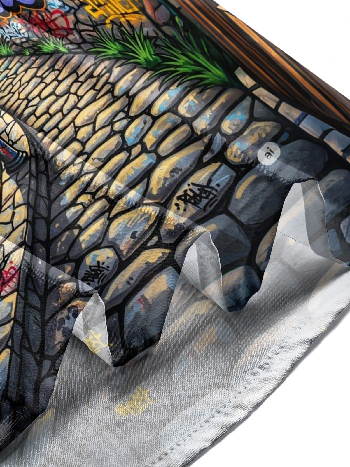 Hawaiian Palm Tree Graffiti Art Print Men's Pocket Short Sleeve Shirts