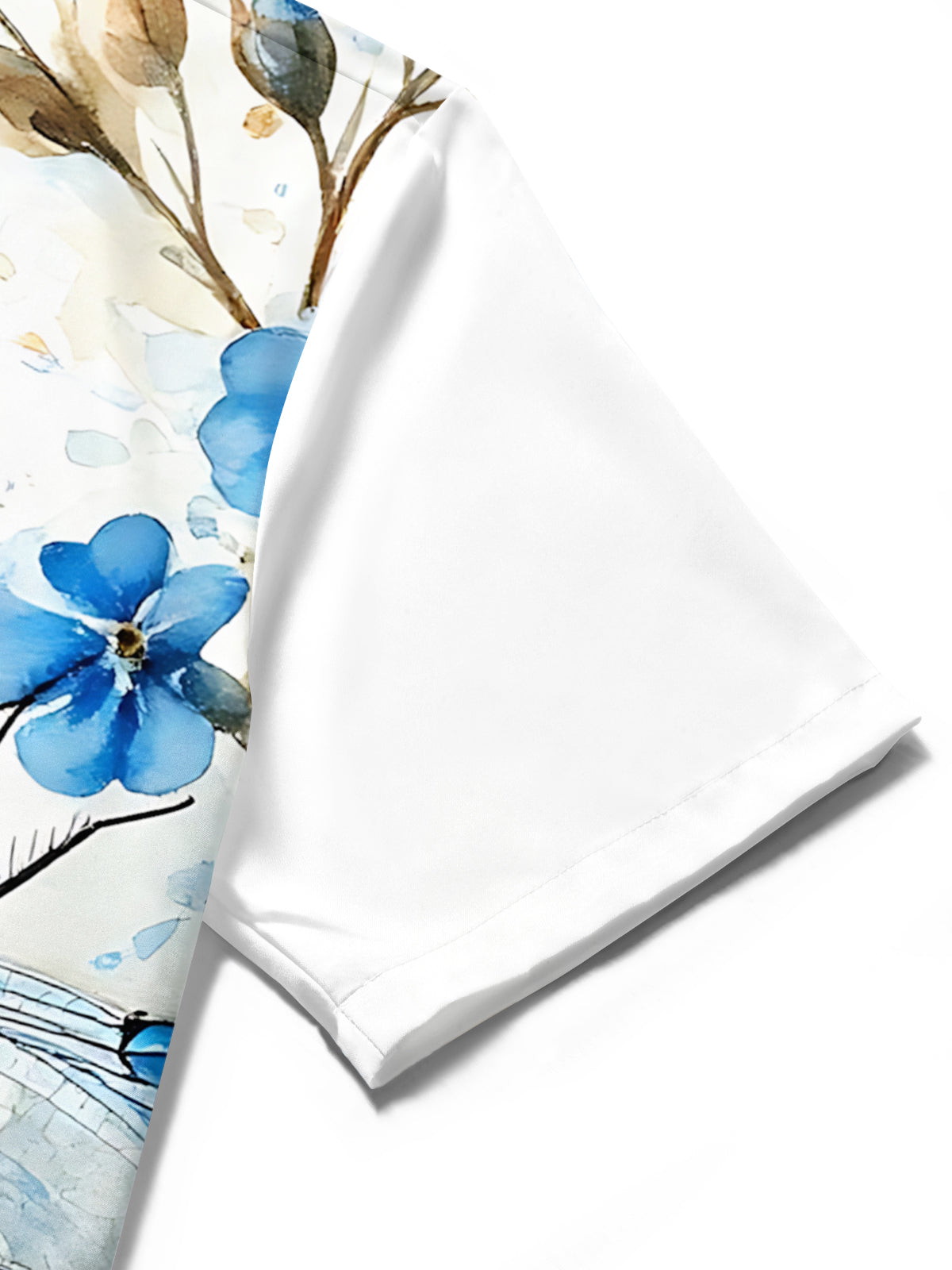 Dragonfly Floral Print Men's Pocket Short Sleeve Shirts