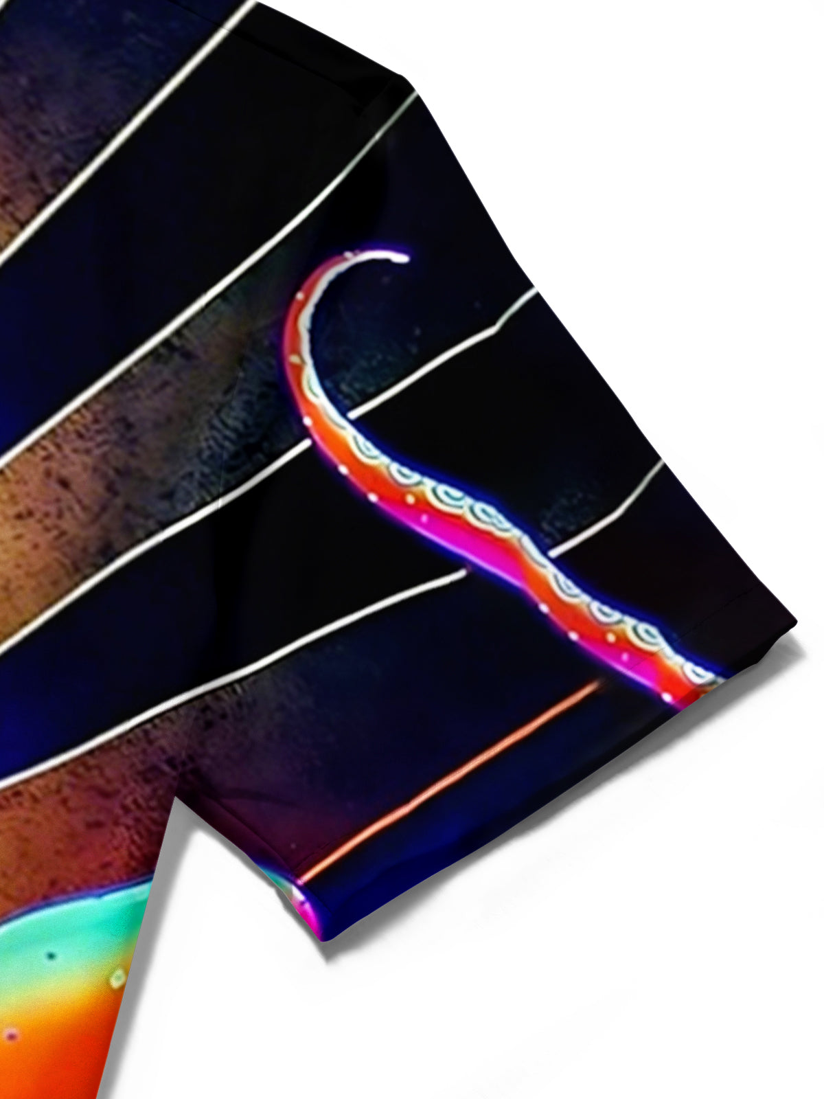 Wave Octopus Sun Print Men's Pocket Short Sleeve Shirts