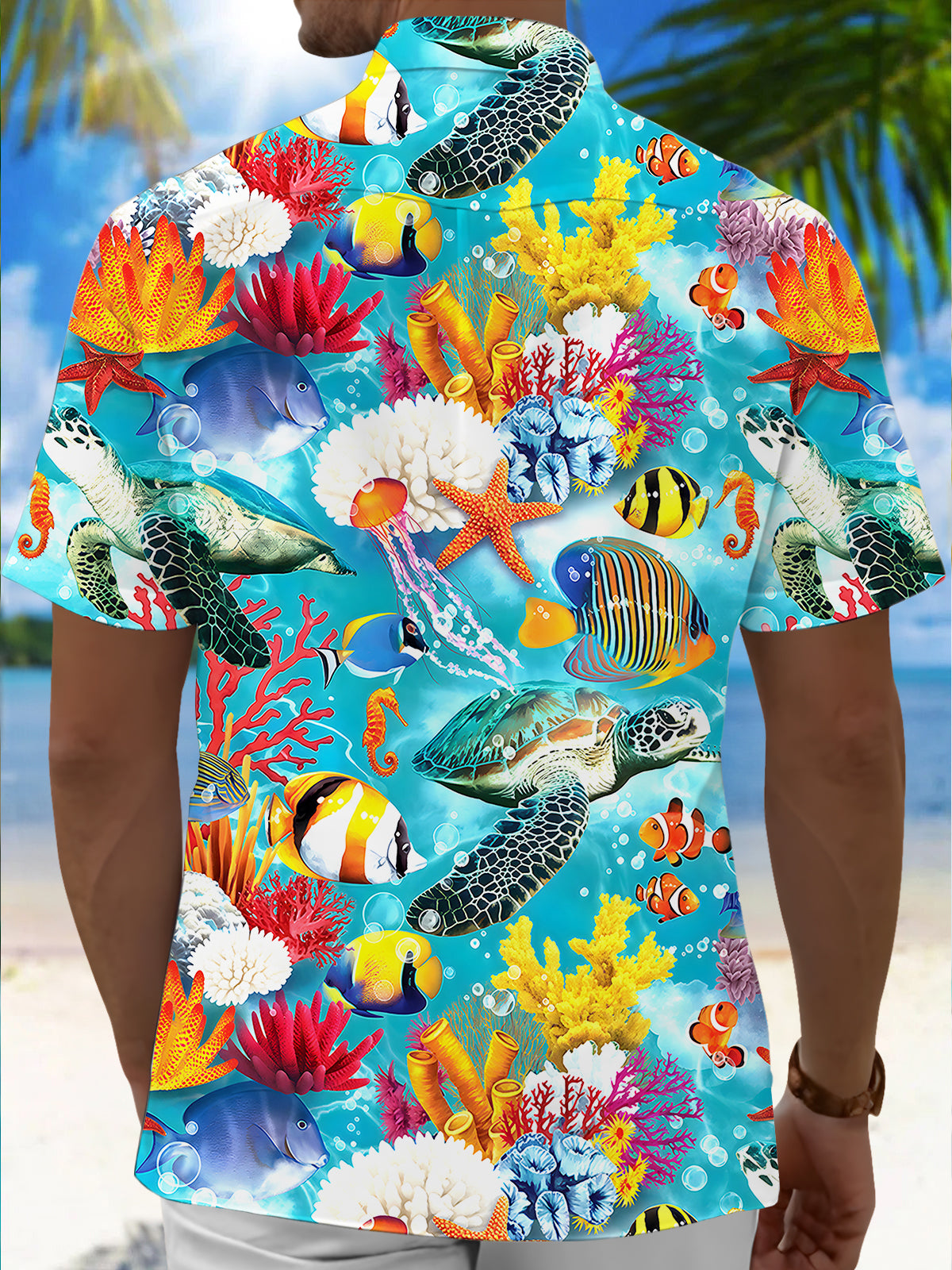 Hawaiian Fish Men's Pocket Short Sleeve Shirts