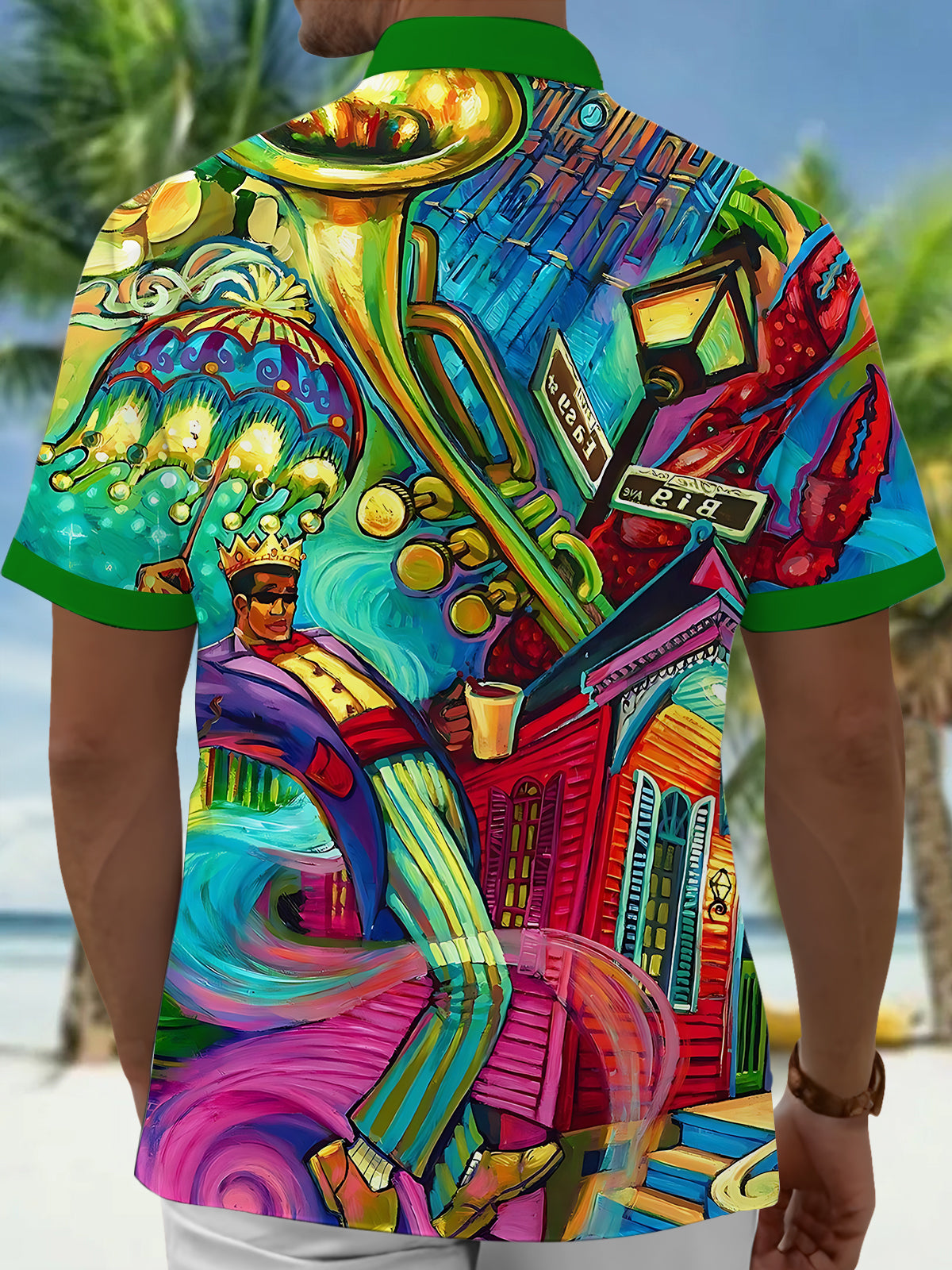 Mardi Gras Art Print Men's Pocket Short Sleeve Shirts