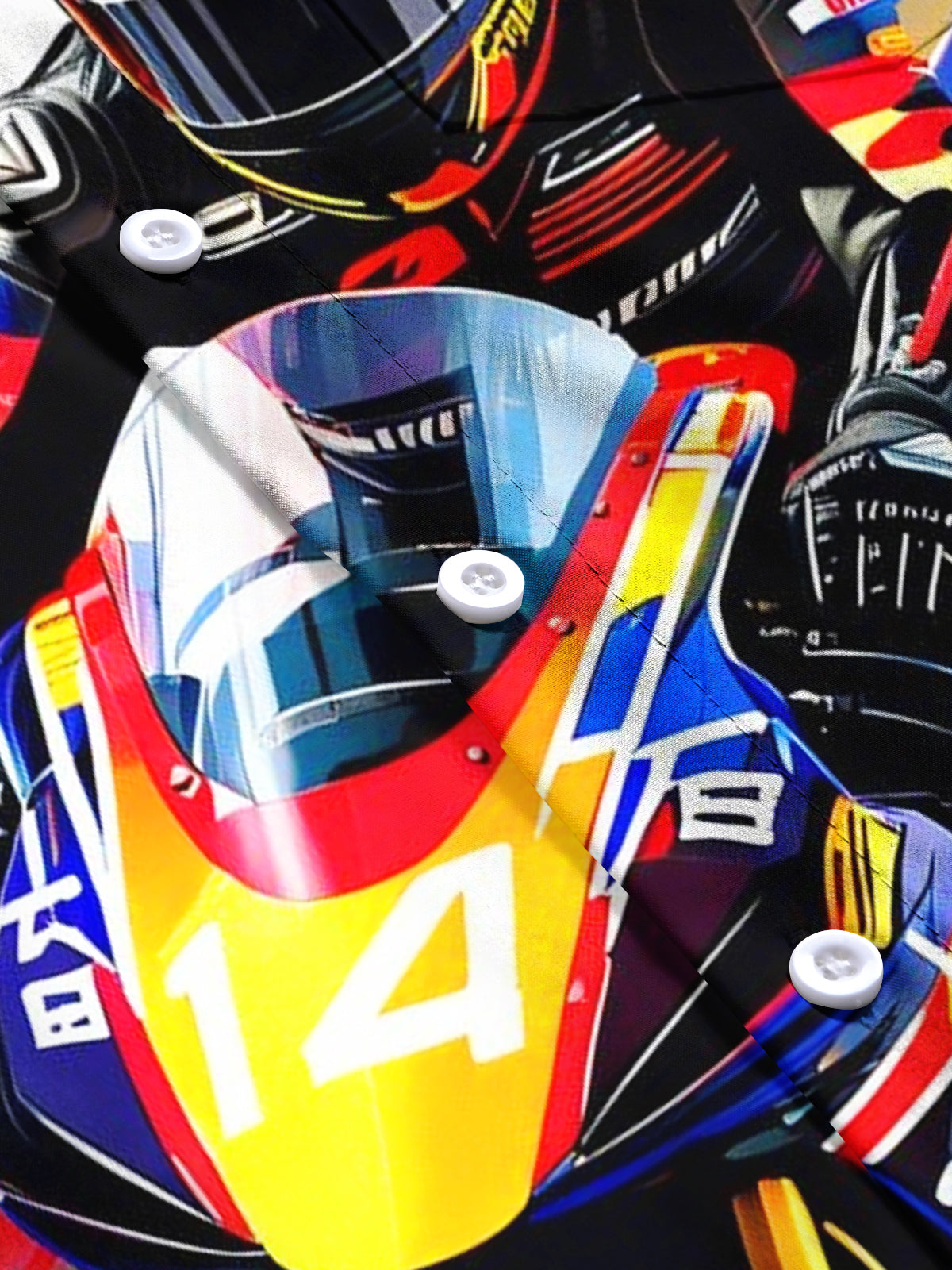 Motorcycle Rider Art Print Men's Pocket Short Sleeve Shirts