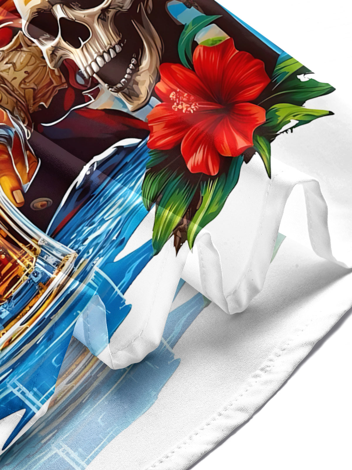 Pirate Parrot Print Men's Pocket Short Sleeve Shirts