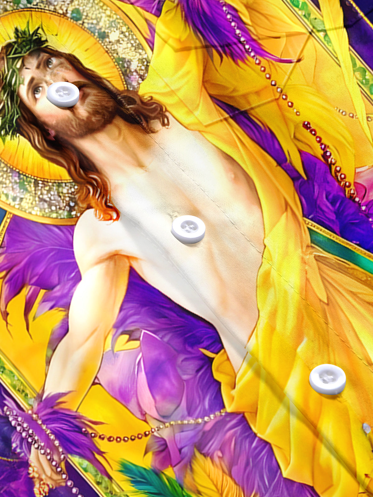 Carnival Religion Jesus Men's Pocket Short Sleeve Shirts