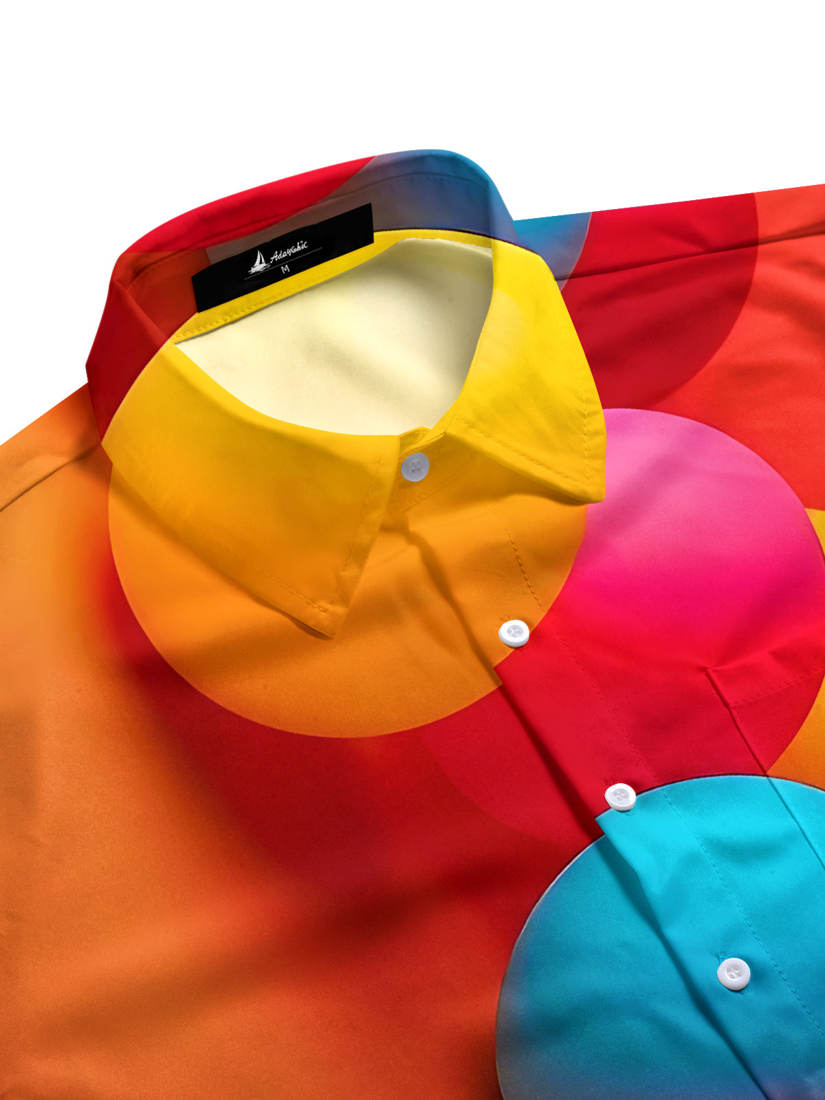 Colorful Balloon Print Men's Pocket Short Sleeve Shirts