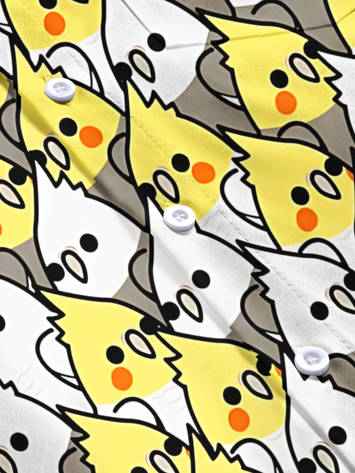 Bird Print Men's Pocket Short Sleeve Shirts