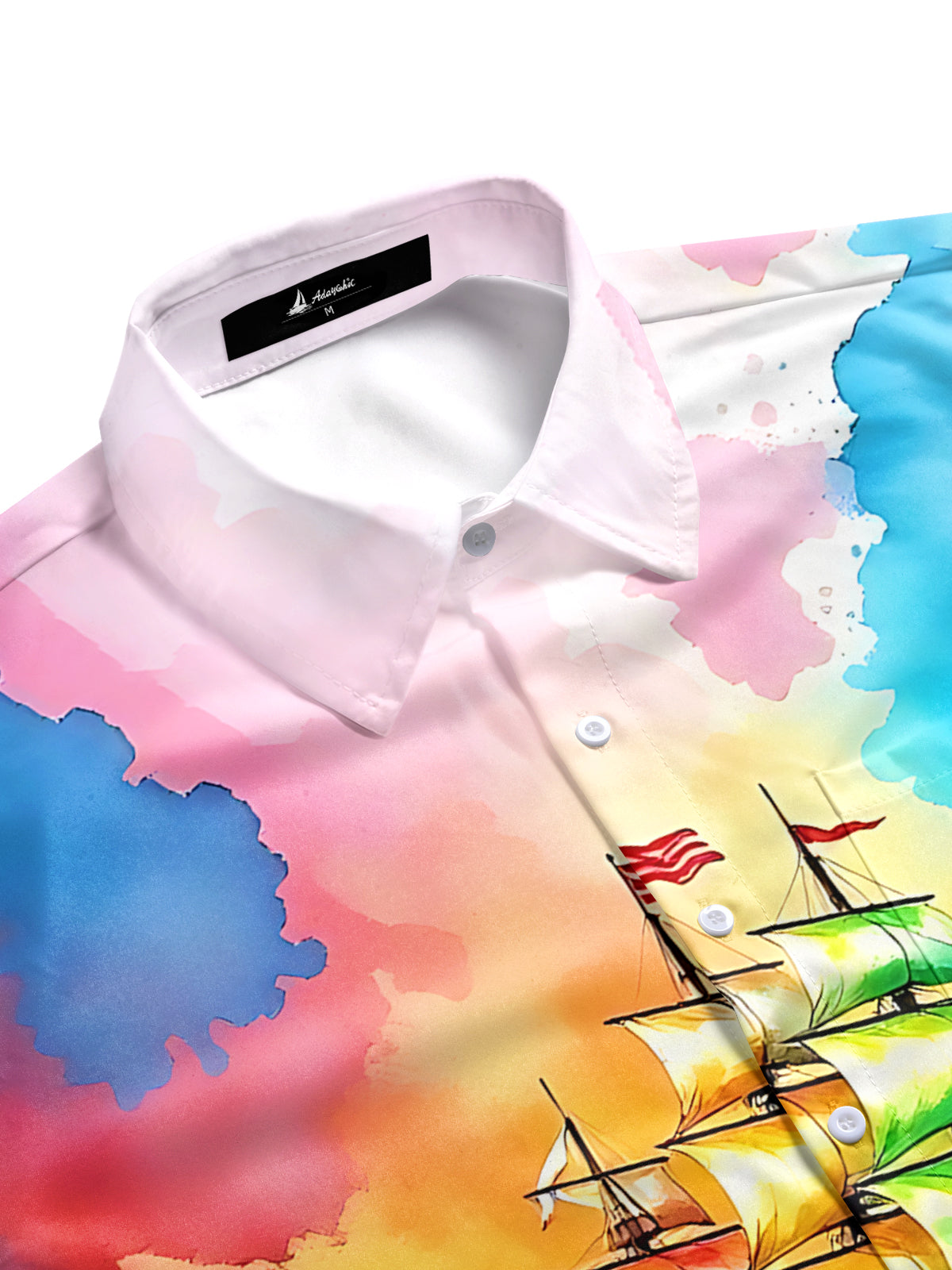 Boat Print Men's Pocket Short Sleeve Shirts