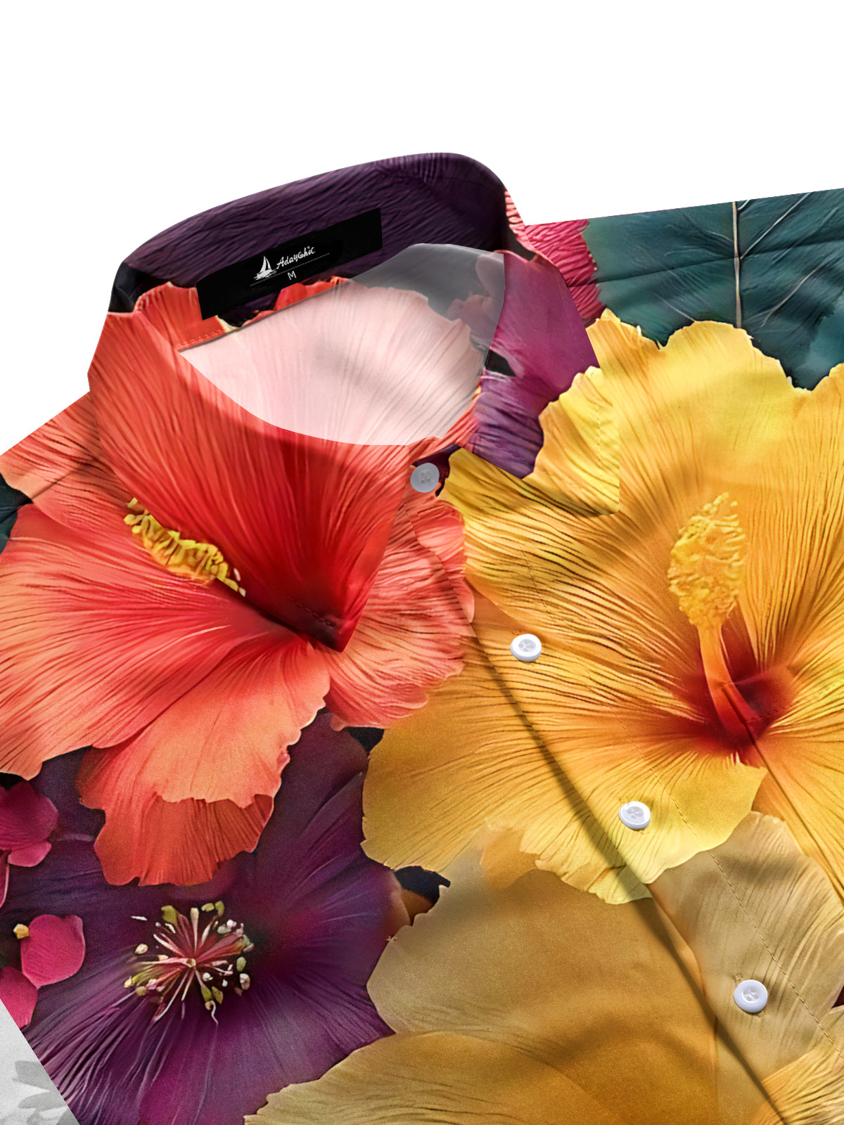 Hawaiian Floral Art Print Men's Pocket Short Sleeve Shirts