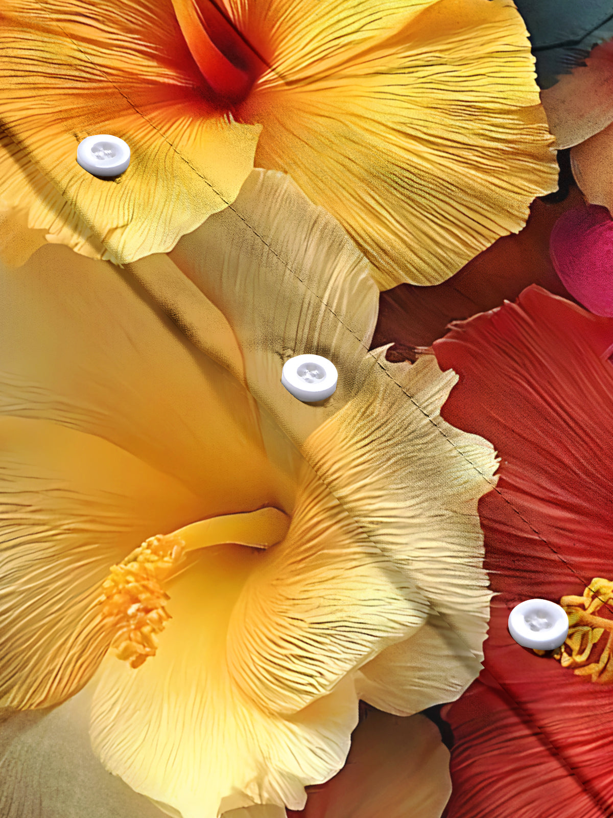 Hawaiian Floral Art Print Men's Pocket Short Sleeve Shirts