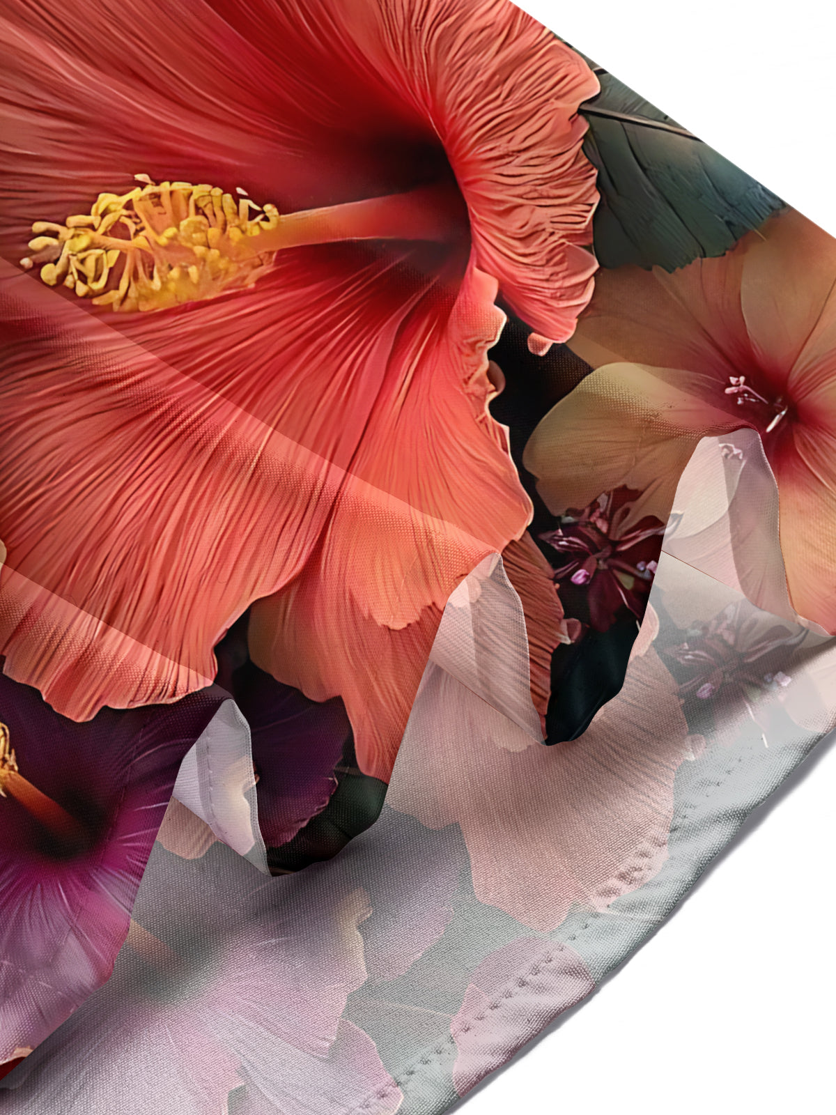 Hawaiian Floral Art Print Men's Pocket Short Sleeve Shirts