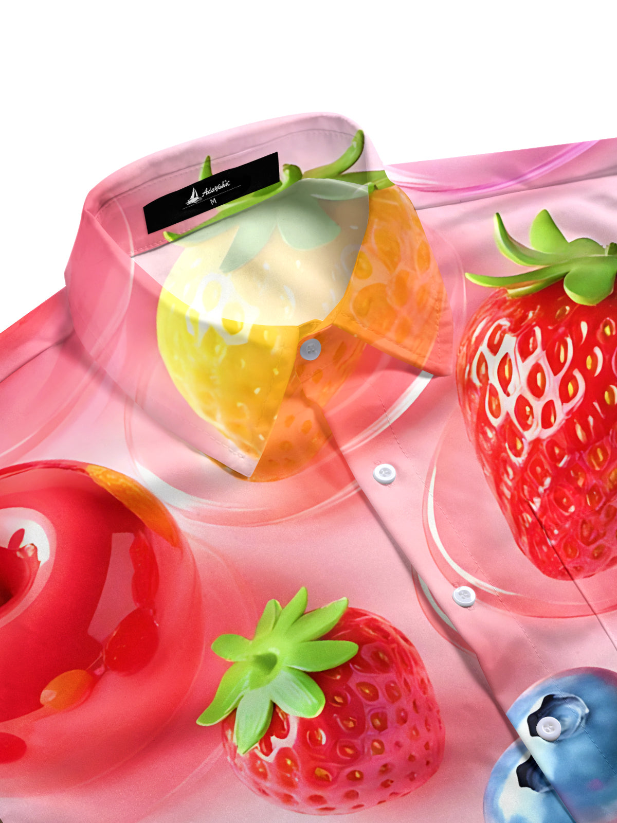 Fruit Print Men's Pocket Short Sleeve Shirts