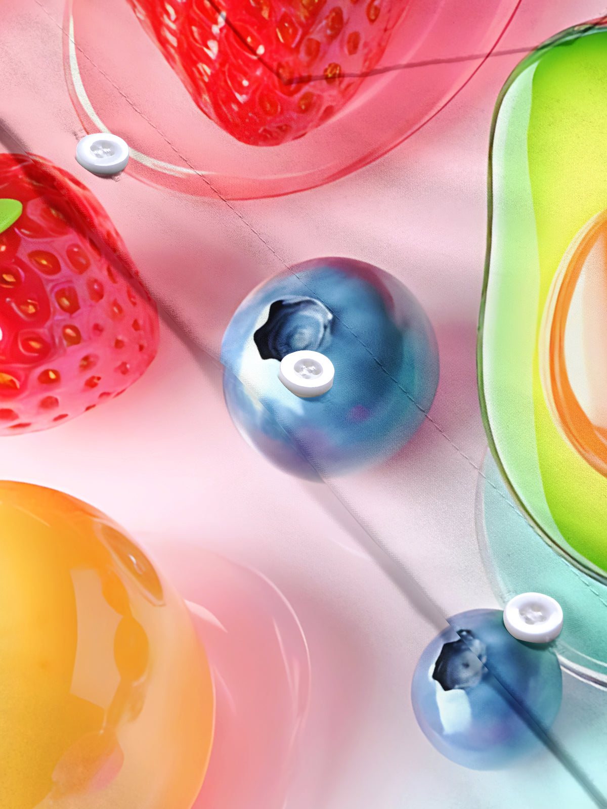 Fruit Print Men's Pocket Short Sleeve Shirts