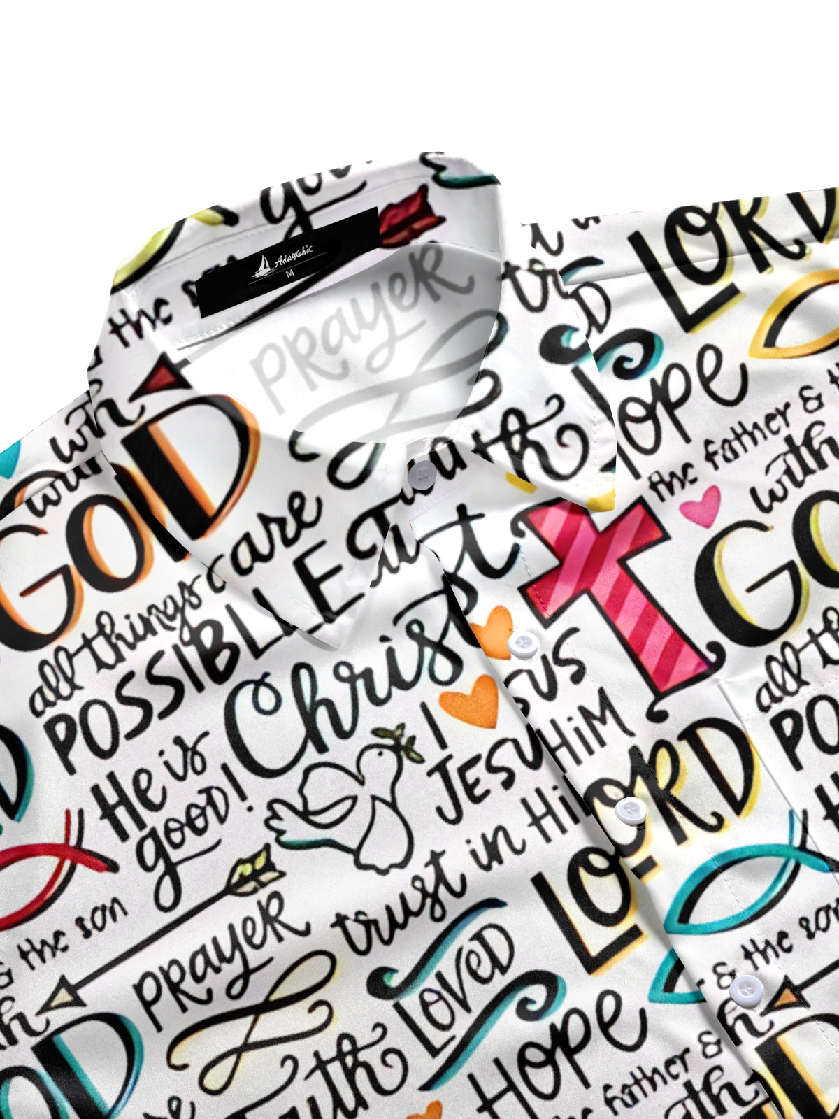 Christian Print Men's Pocket Short Sleeve Shirts