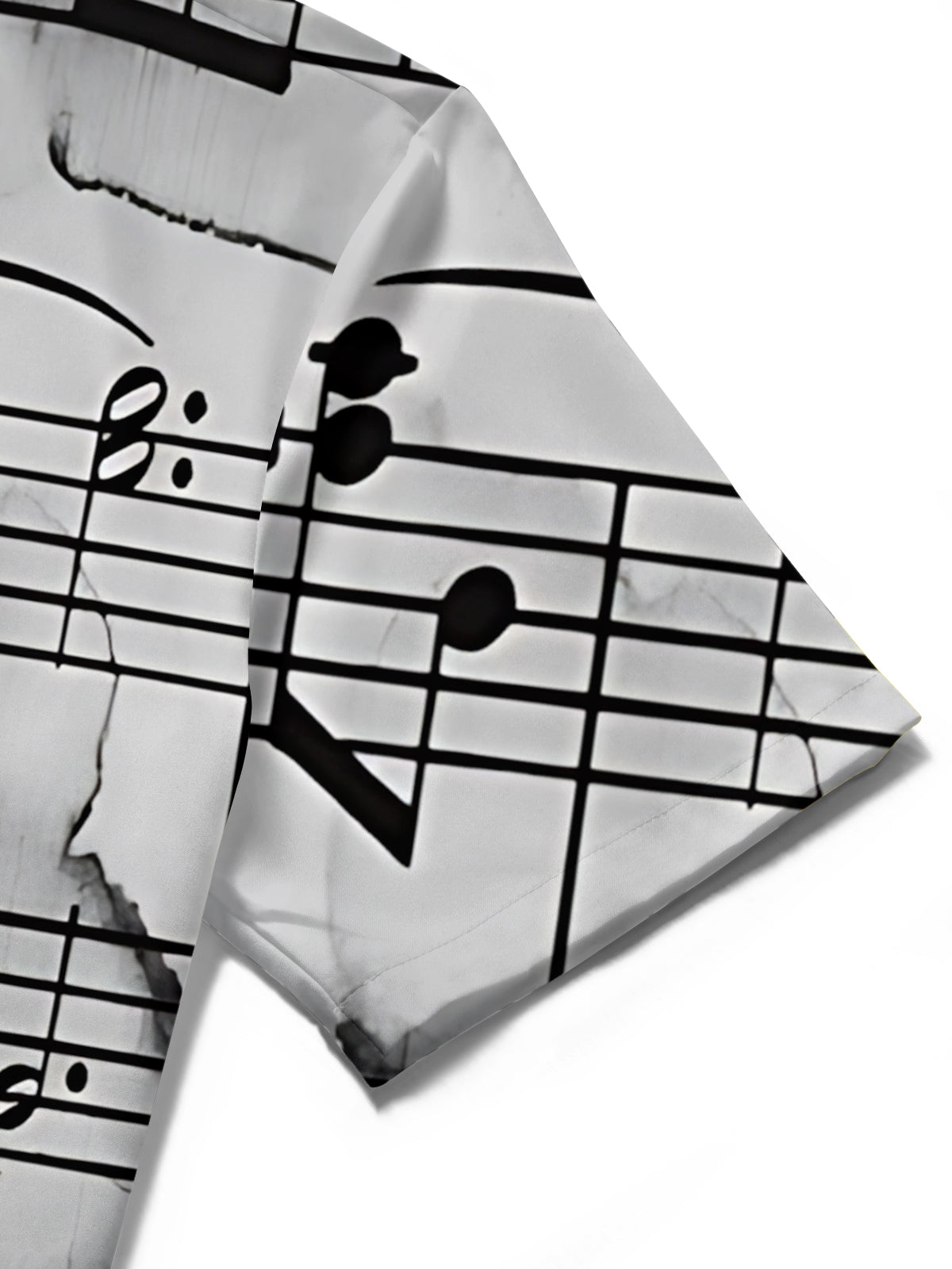 Musical Note Print Men's Pocket Short Sleeve Shirts