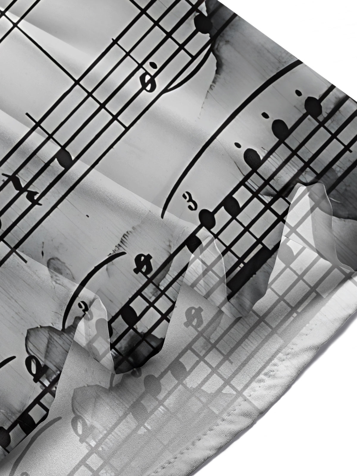 Musical Note Print Men's Pocket Short Sleeve Shirts