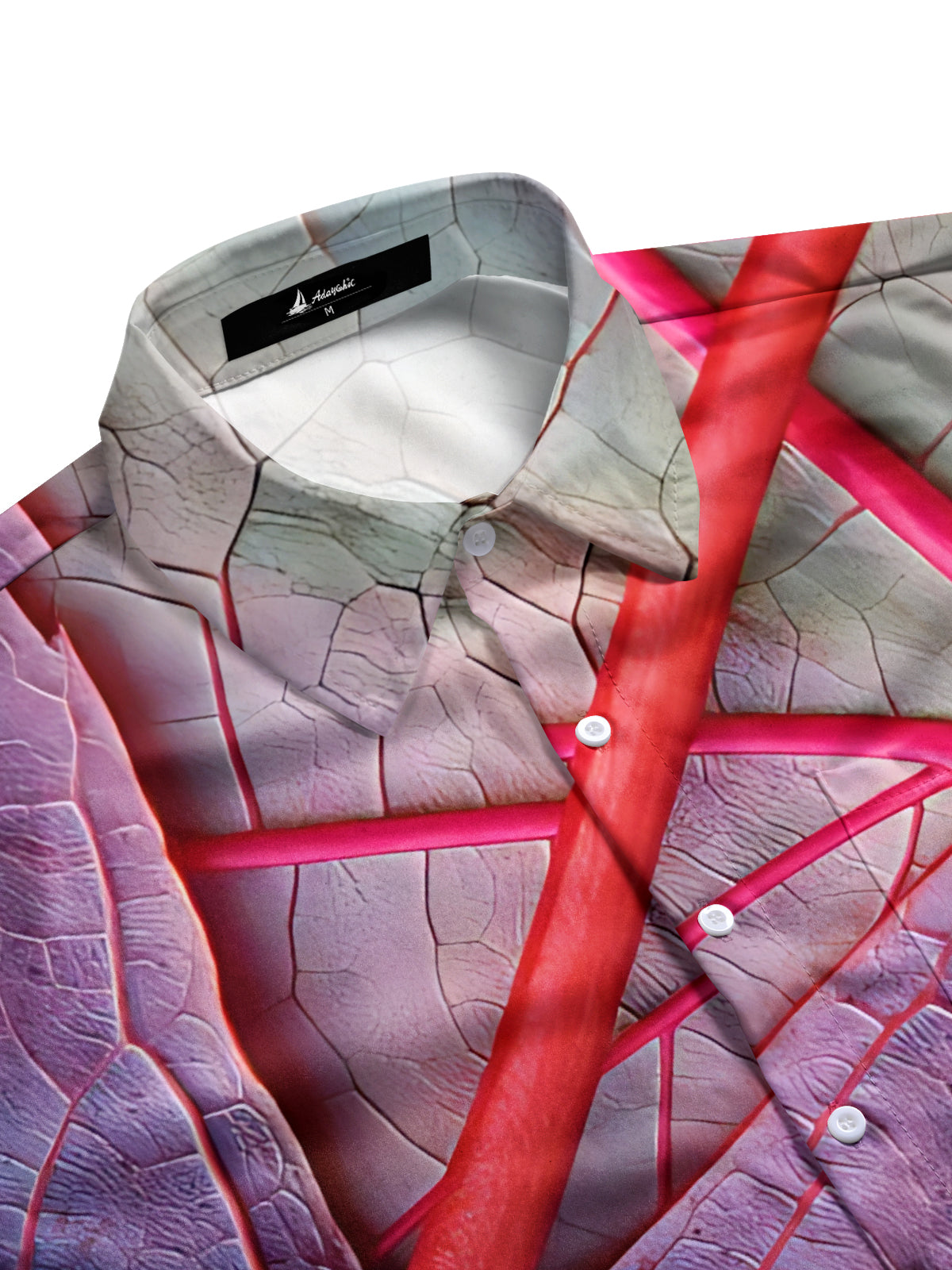 Leaf Print Men's Pocket Short Sleeve Shirts