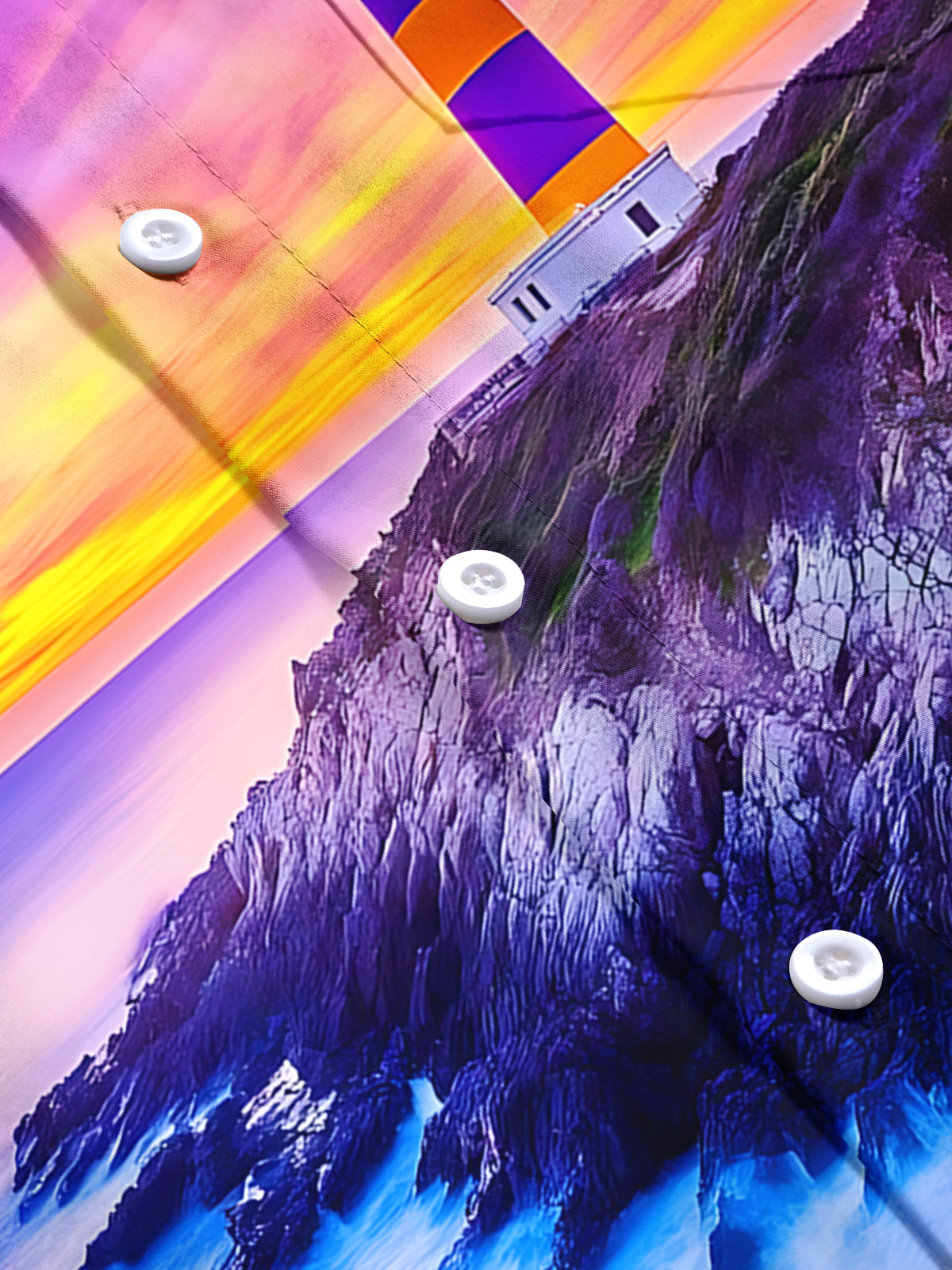 Lighthouse Print Men's Pocket Short Sleeve Shirts