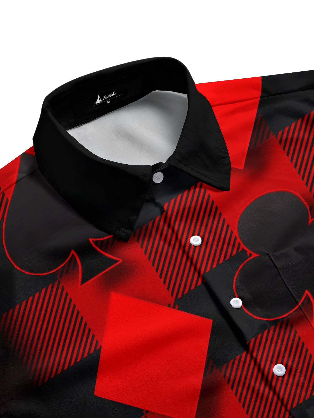 Poker Print Men's Pocket Short Sleeve Shirts