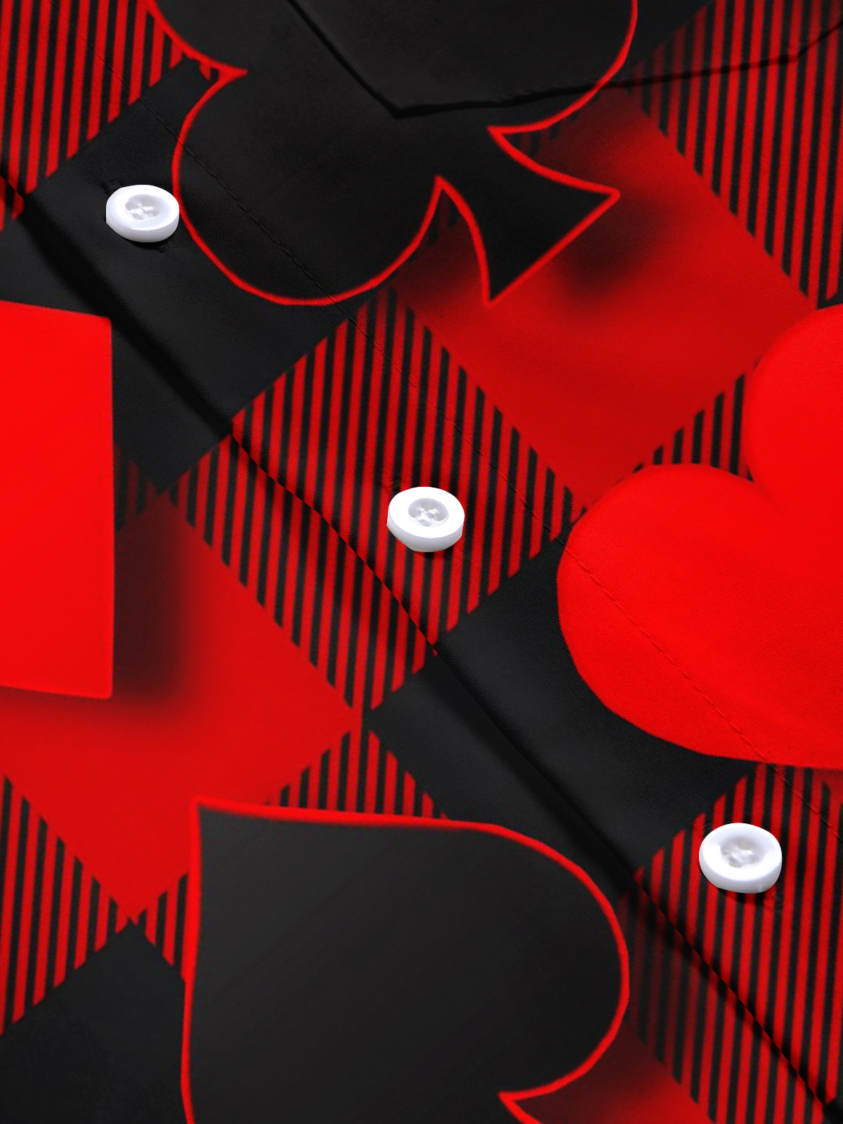 Poker Print Men's Pocket Short Sleeve Shirts