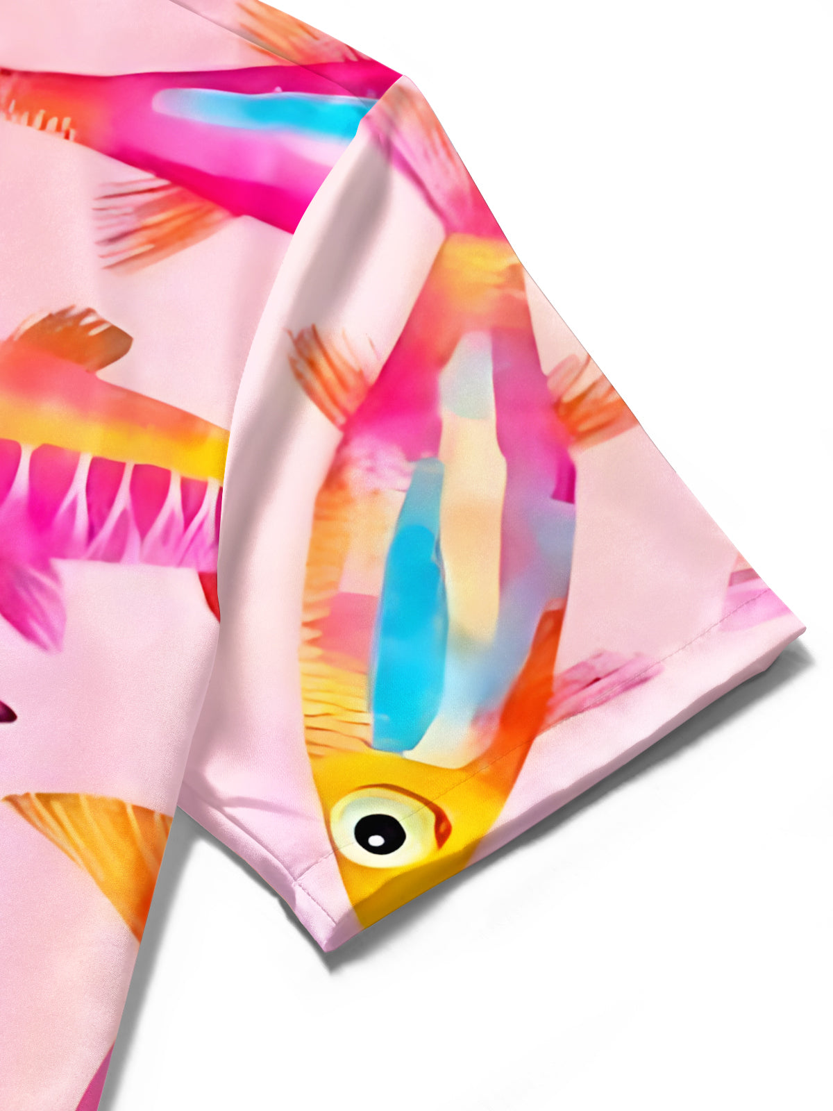 Fish Print Men's Pocket Short Sleeve Shirts