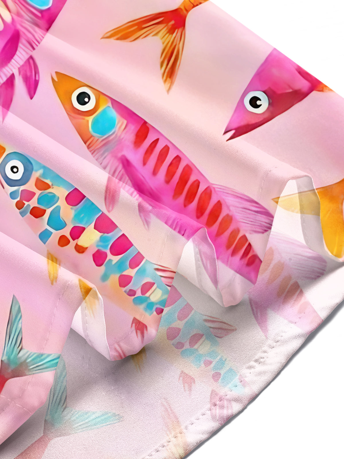 Fish Print Men's Pocket Short Sleeve Shirts