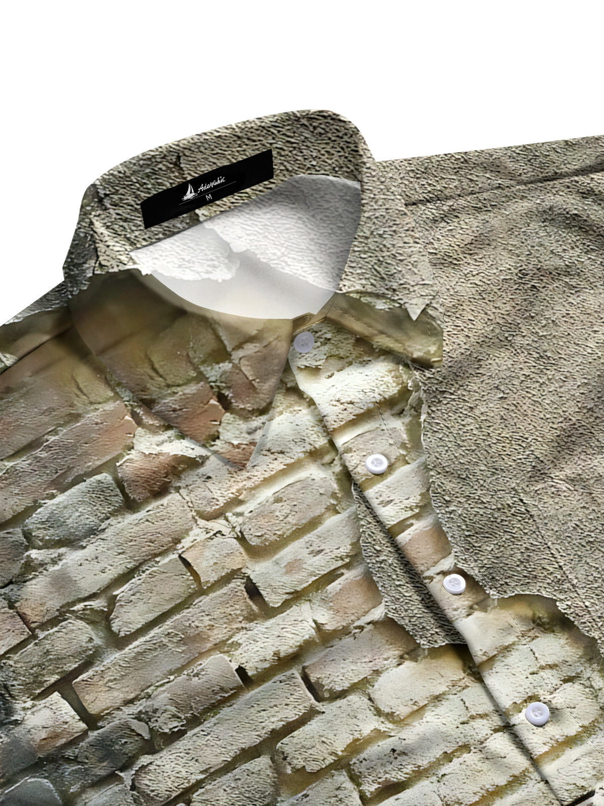 Wall Print Men's Pocket Short Sleeve Shirts