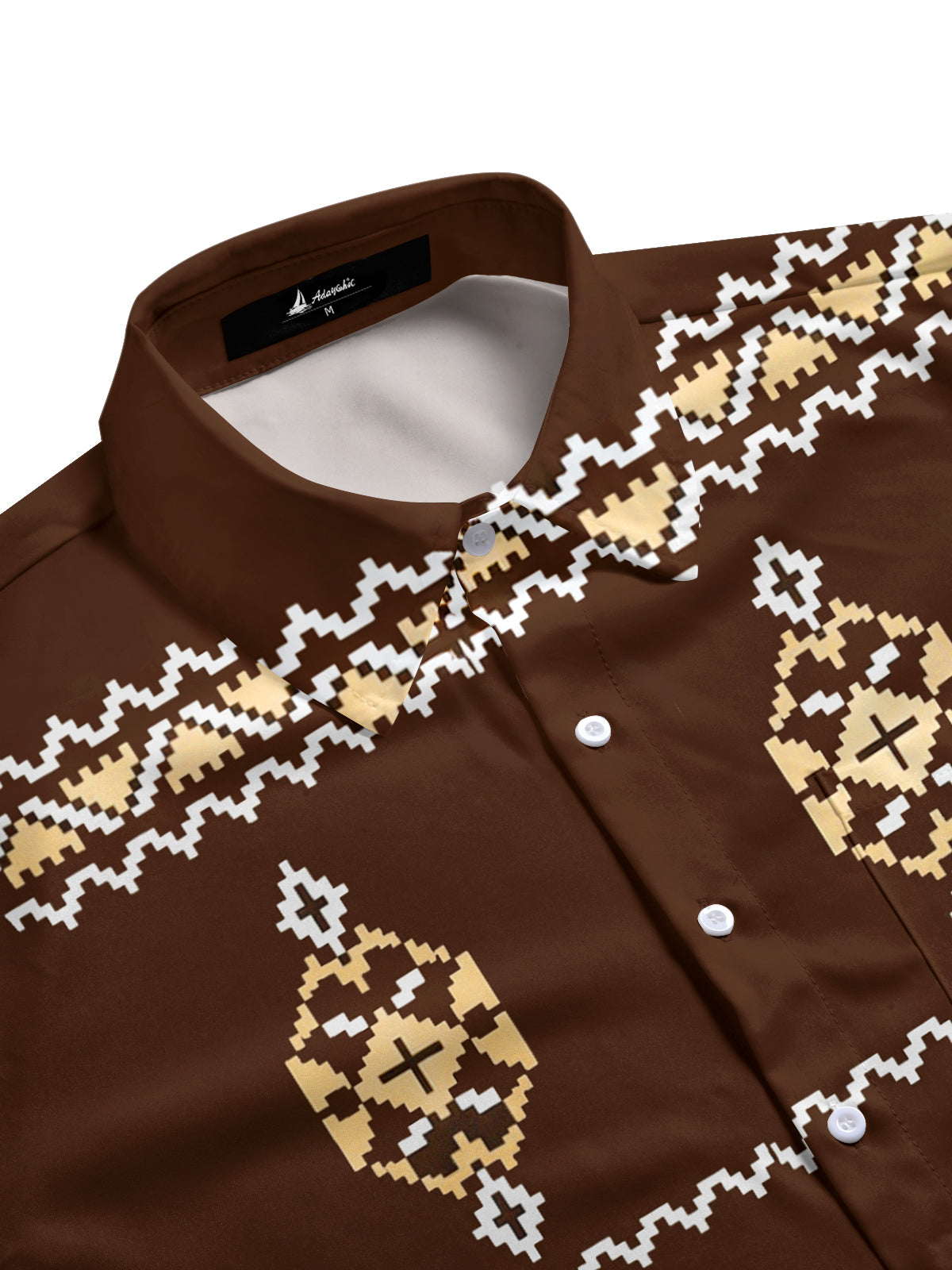 Western Geometry Men's Pocket Short Sleeve Shirts